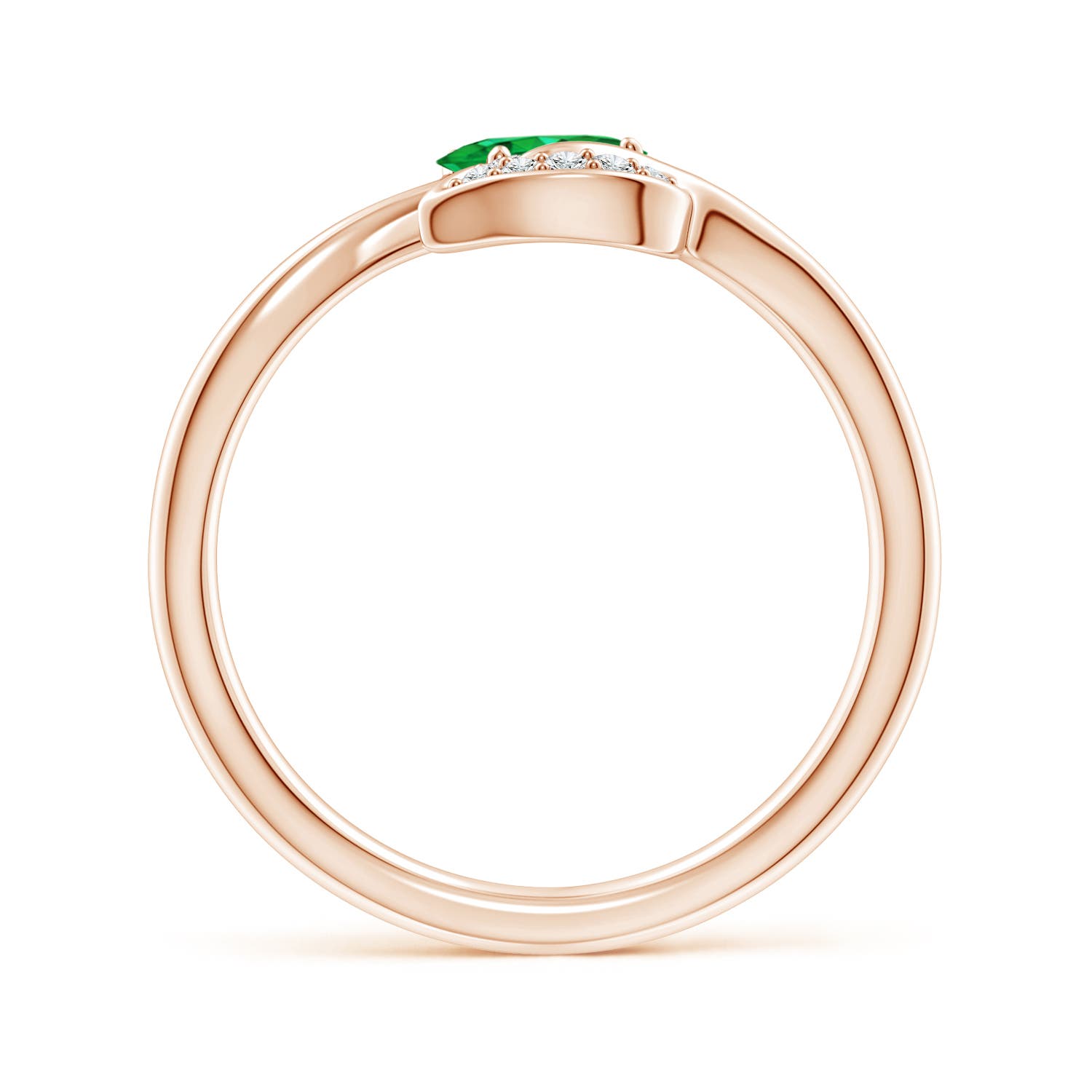 AAA - Emerald / 0.44 CT / 14 KT Rose Gold