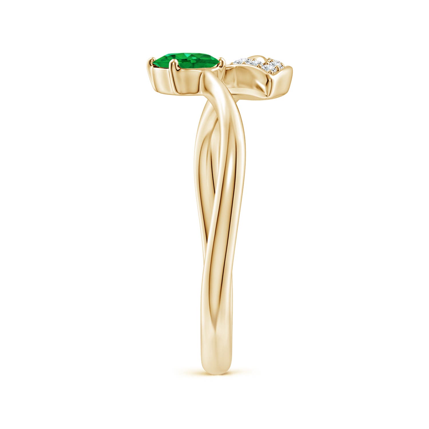 AAA - Emerald / 0.44 CT / 14 KT Yellow Gold