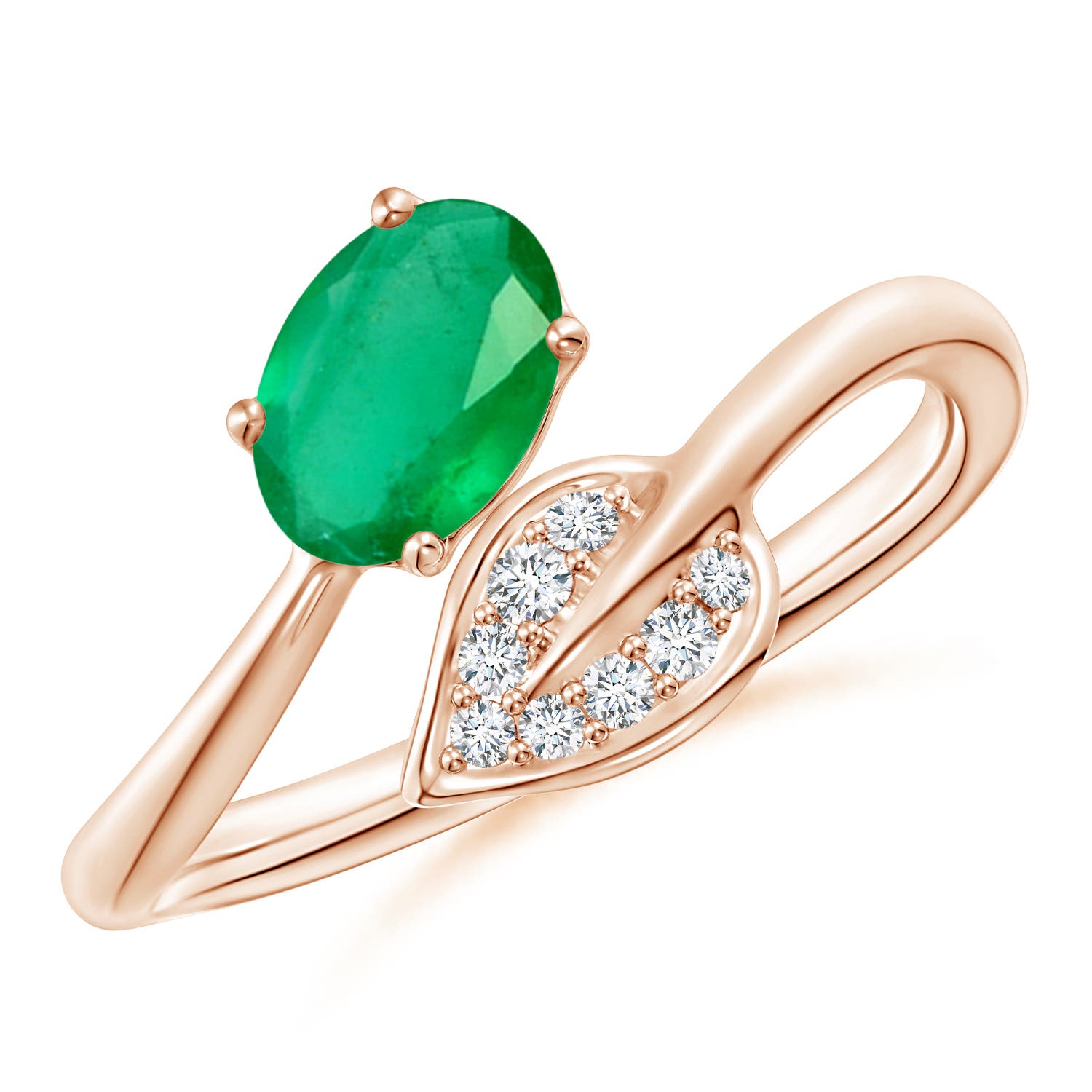 A - Emerald / 0.71 CT / 14 KT Rose Gold