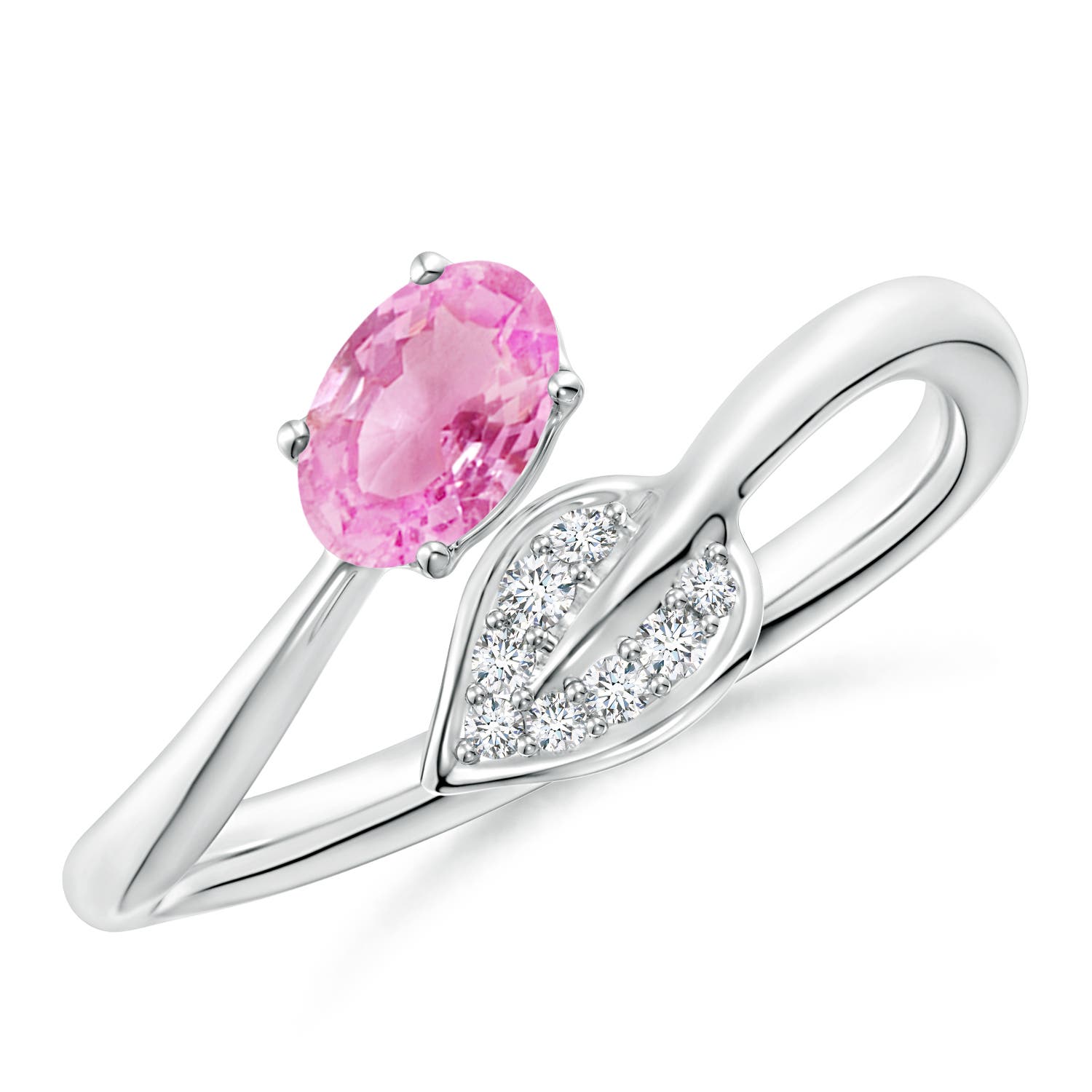 A - Pink Sapphire / 0.59 CT / 14 KT White Gold