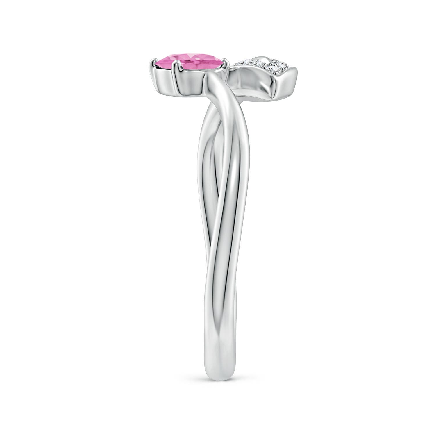 A - Pink Sapphire / 0.59 CT / 14 KT White Gold