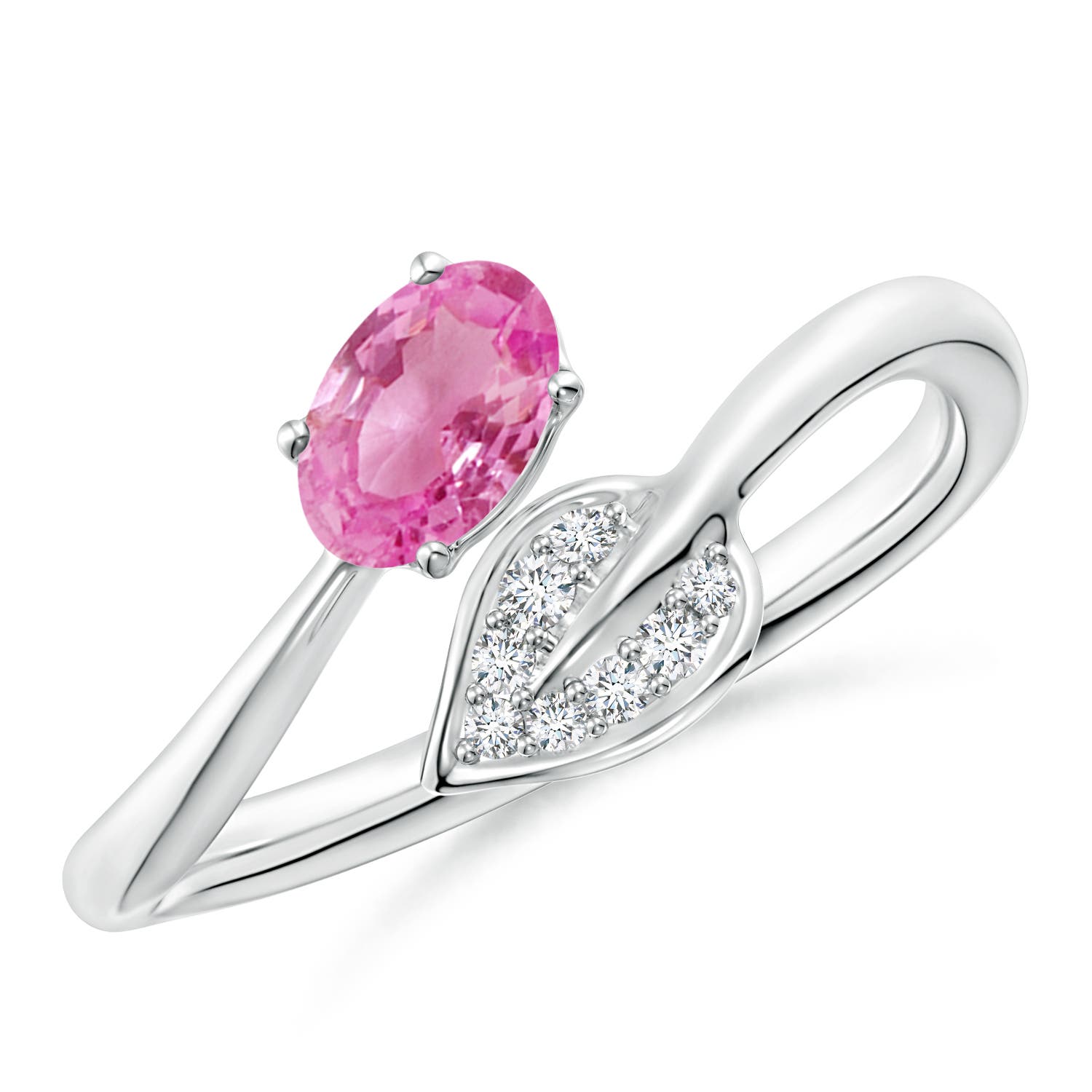 AA - Pink Sapphire / 0.59 CT / 14 KT White Gold