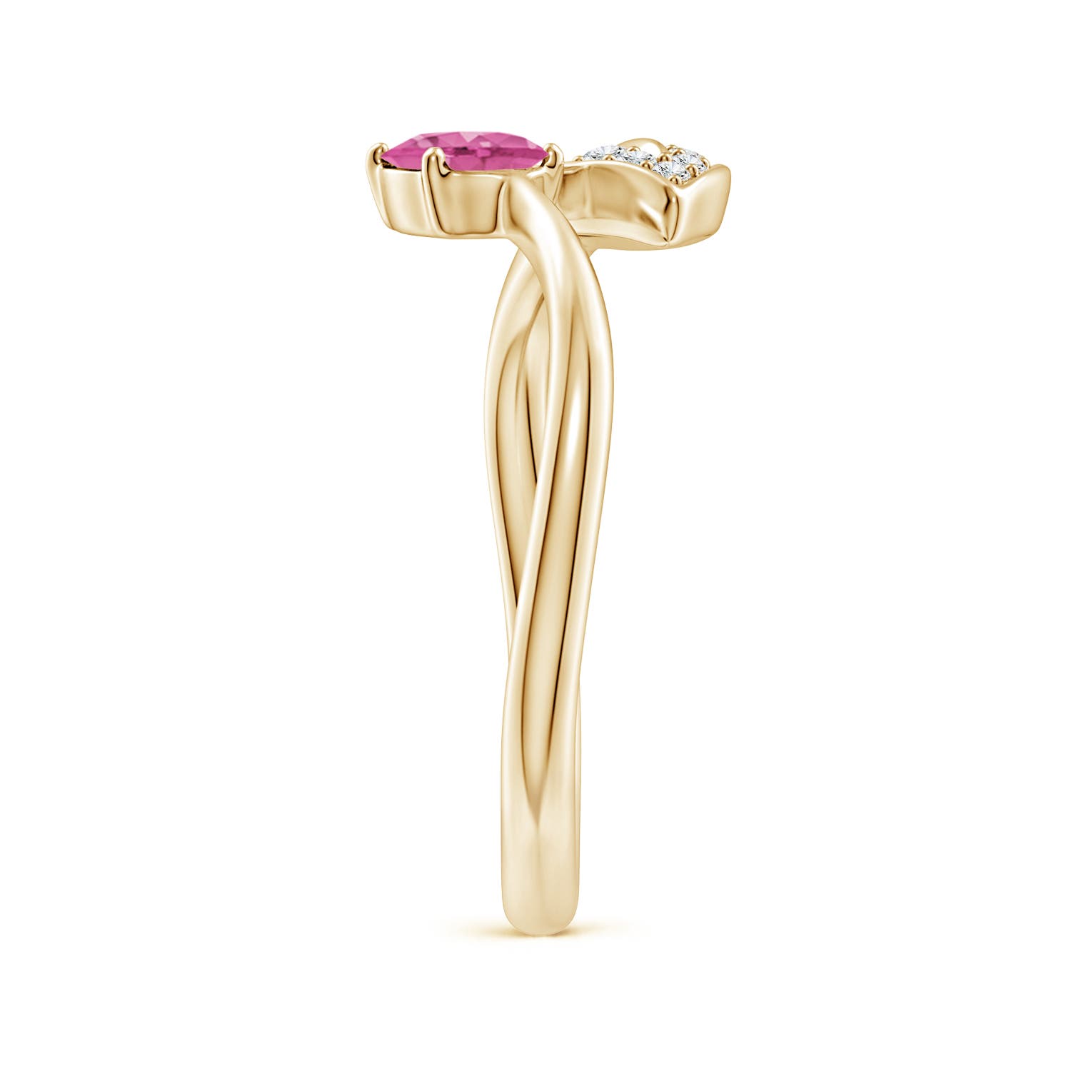 AAA - Pink Sapphire / 0.59 CT / 14 KT Yellow Gold