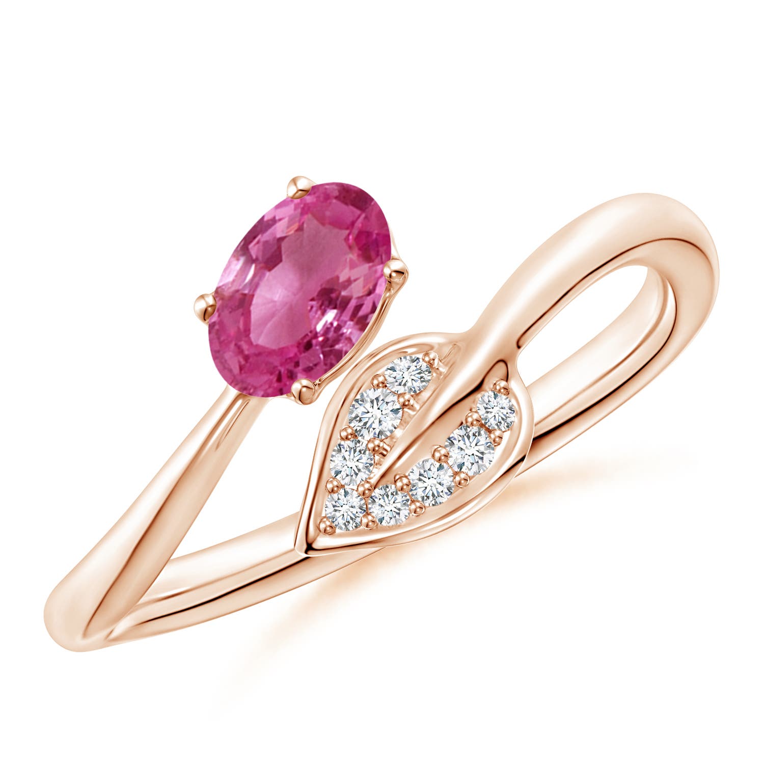 AAAA - Pink Sapphire / 0.59 CT / 14 KT Rose Gold