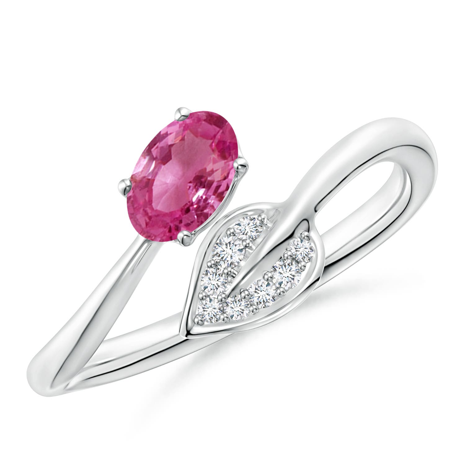 AAAA - Pink Sapphire / 0.59 CT / 14 KT White Gold