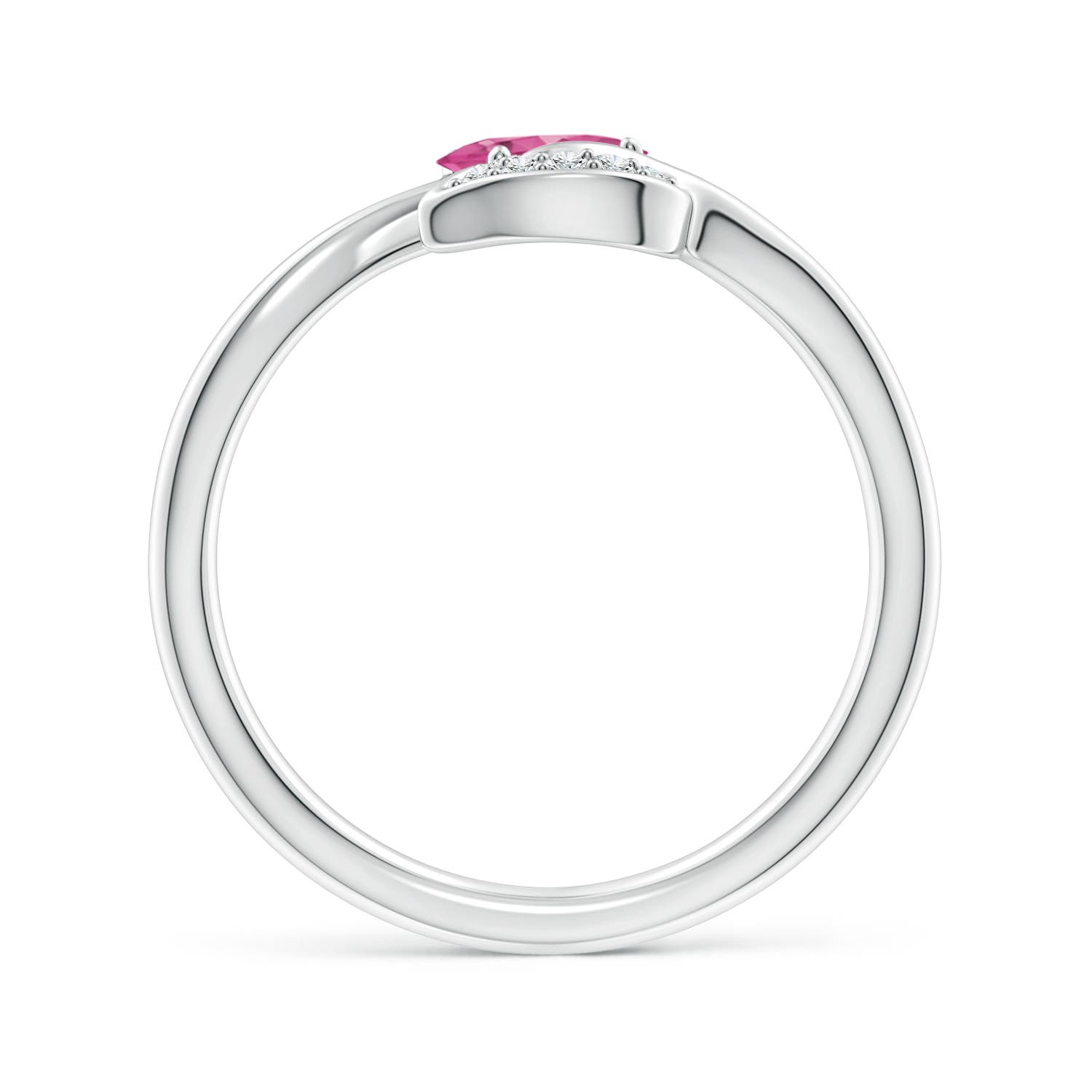 AAAA - Pink Sapphire / 0.59 CT / 14 KT White Gold