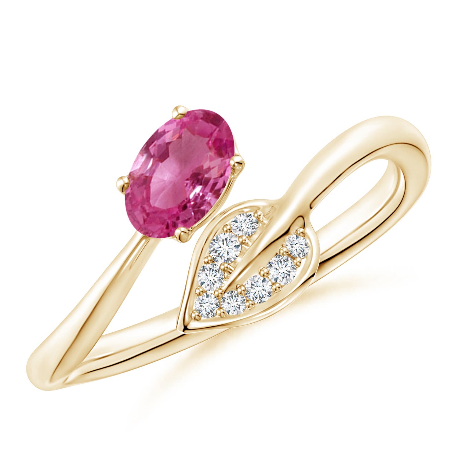 AAAA - Pink Sapphire / 0.59 CT / 14 KT Yellow Gold