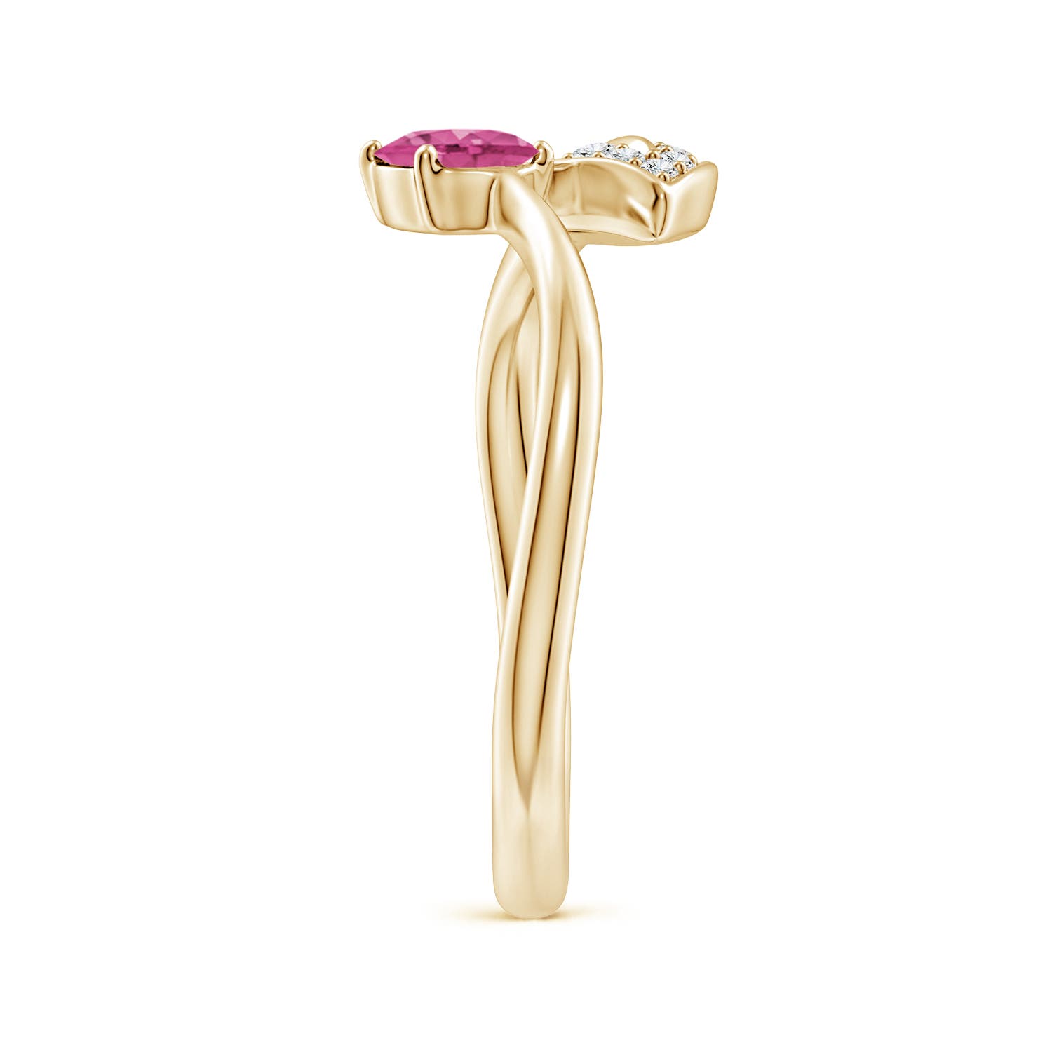 AAAA - Pink Sapphire / 0.59 CT / 14 KT Yellow Gold