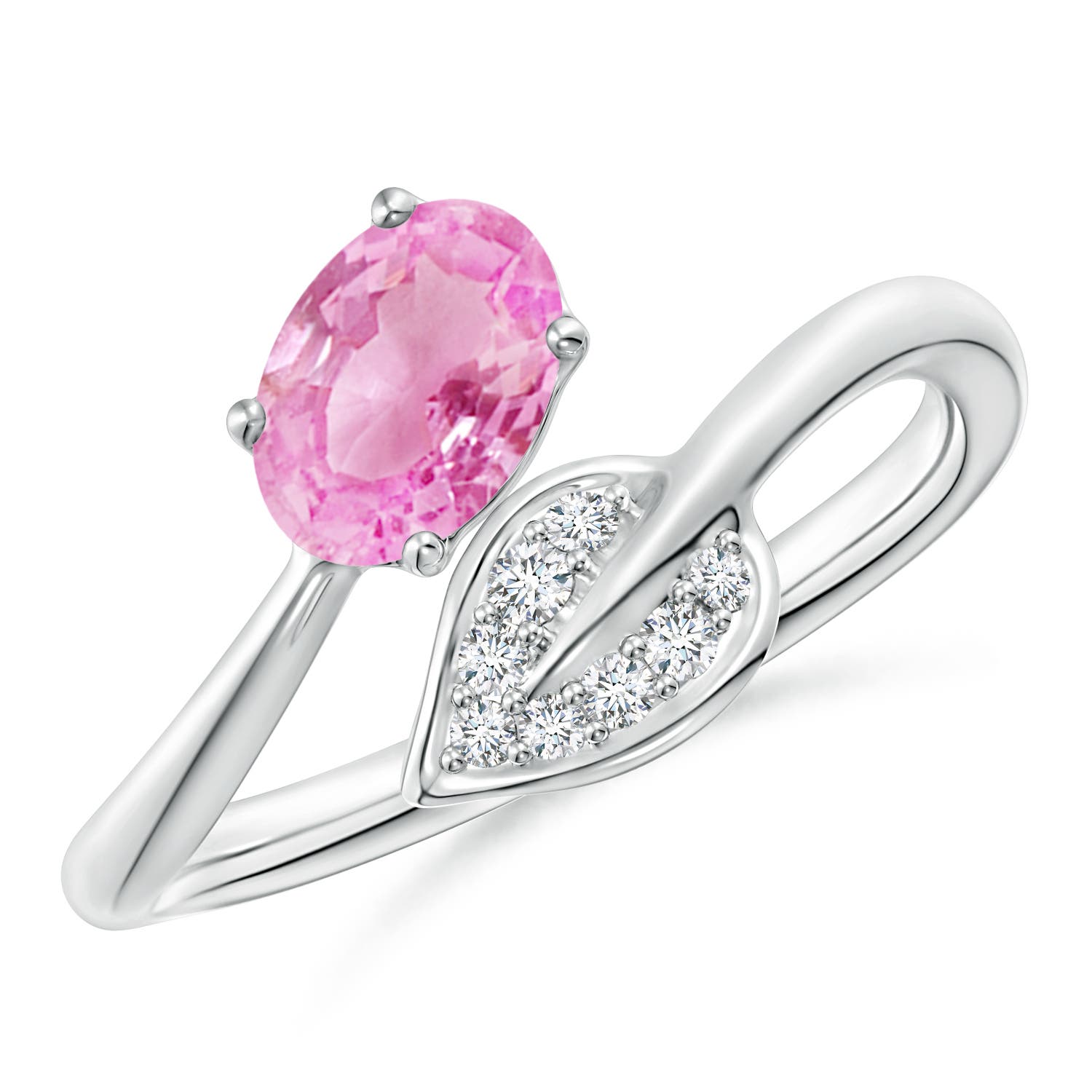 A - Pink Sapphire / 0.9 CT / 14 KT White Gold