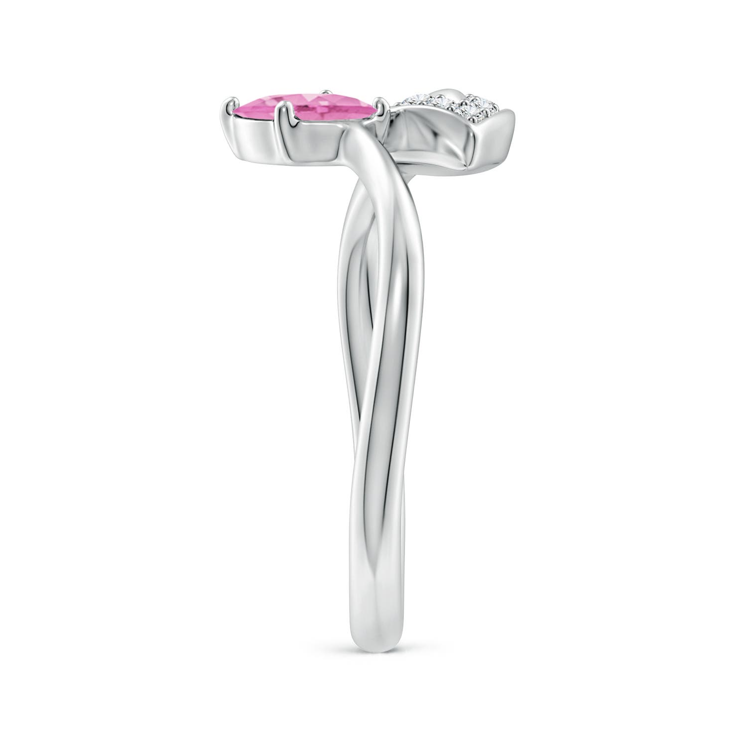 A - Pink Sapphire / 0.9 CT / 14 KT White Gold