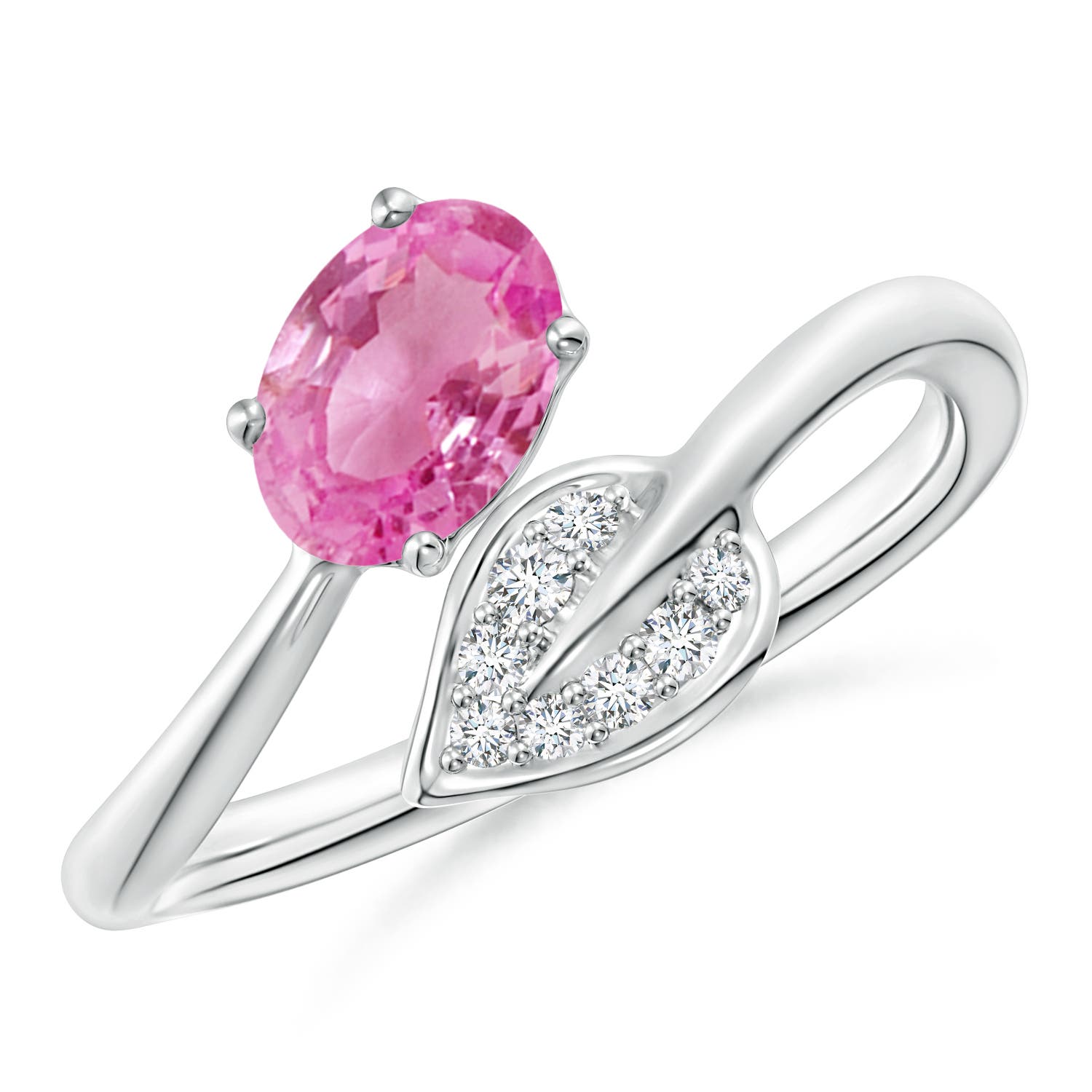 AA - Pink Sapphire / 0.9 CT / 14 KT White Gold