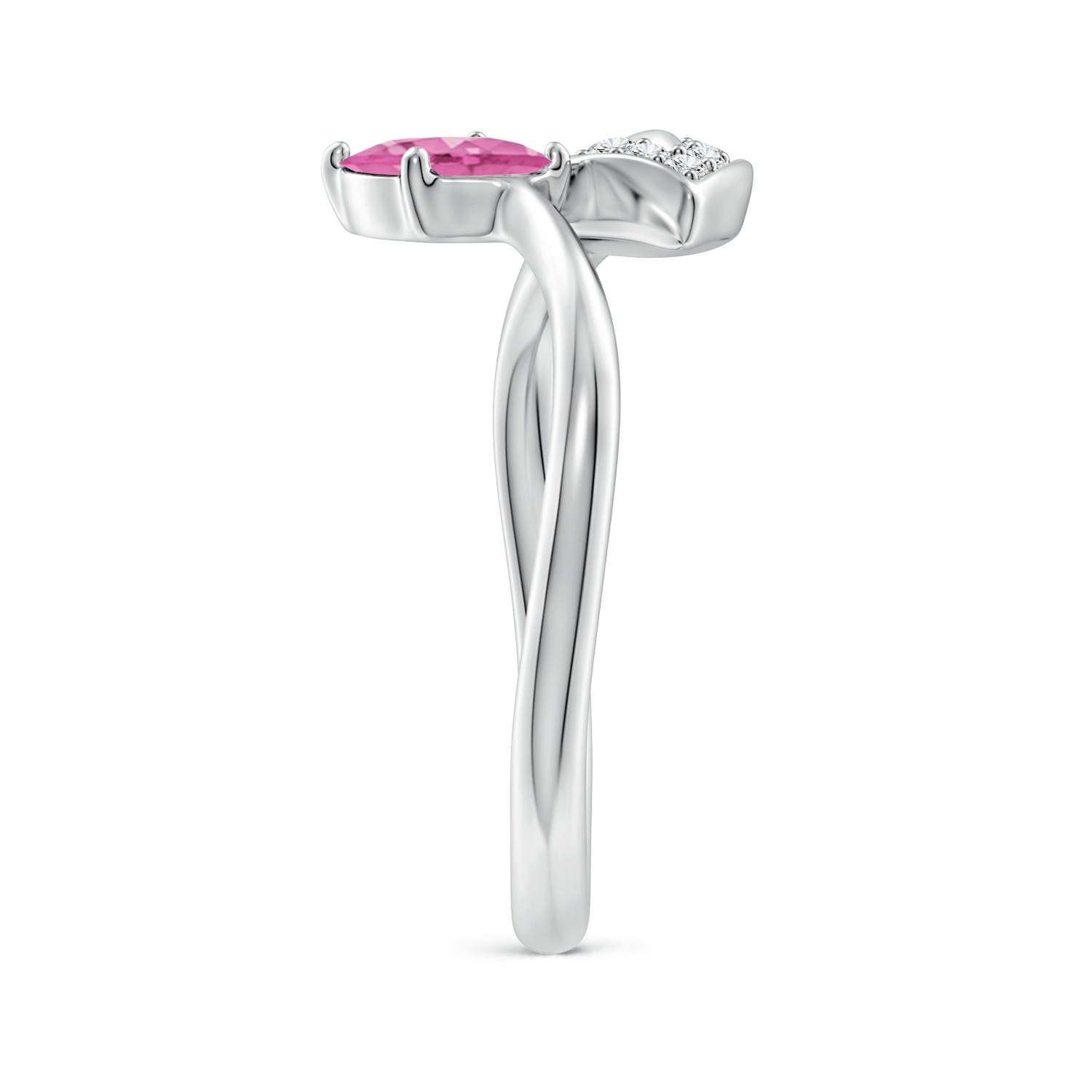 AA - Pink Sapphire / 0.9 CT / 14 KT White Gold