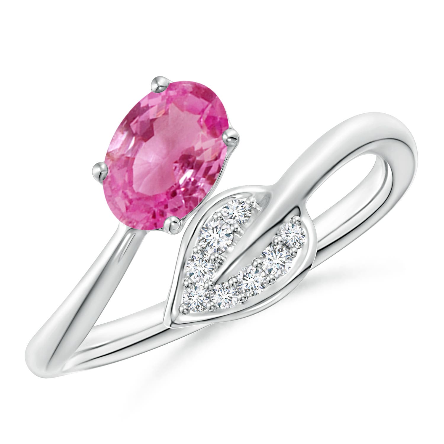 AAA - Pink Sapphire / 0.9 CT / 14 KT White Gold