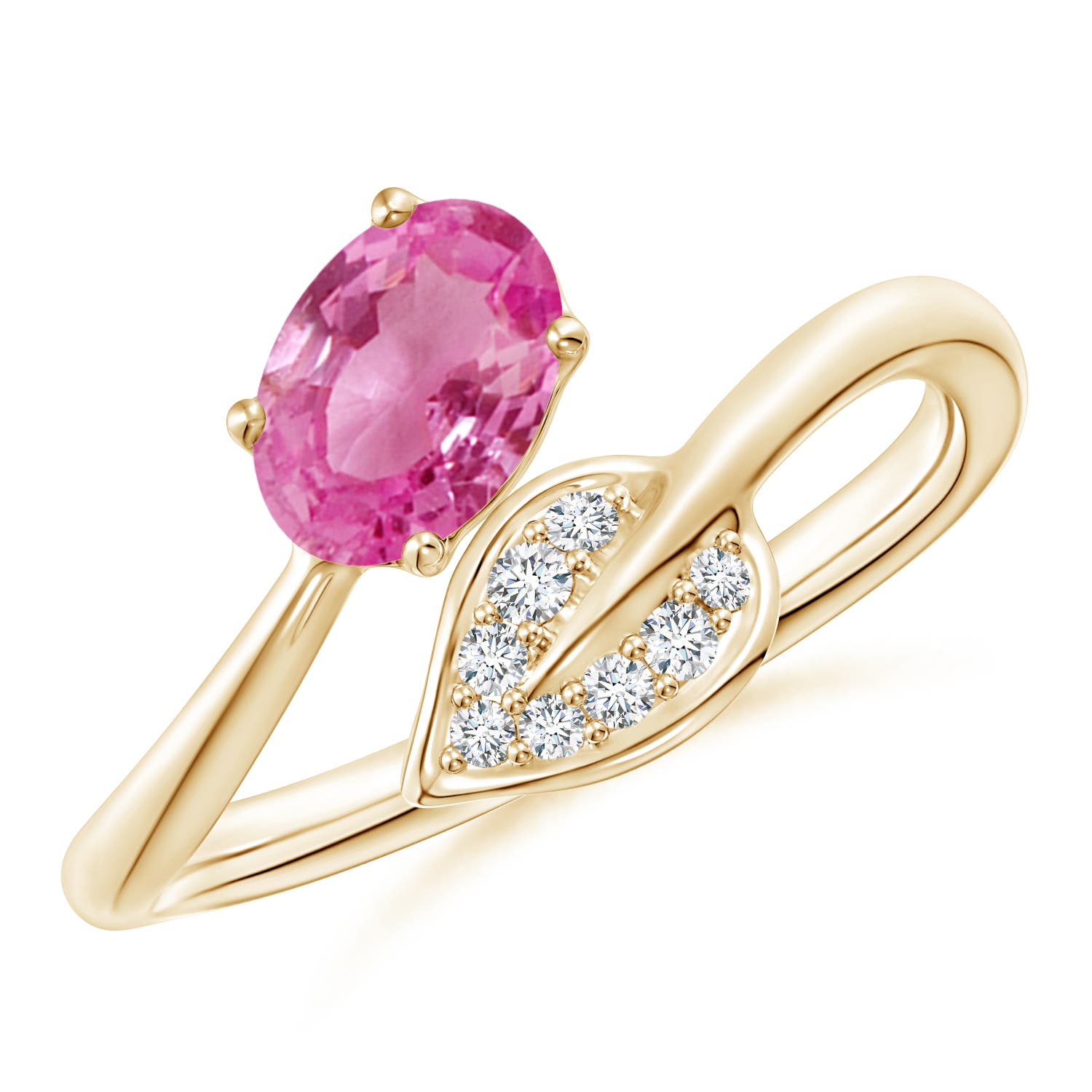 AAA - Pink Sapphire / 0.9 CT / 14 KT Yellow Gold