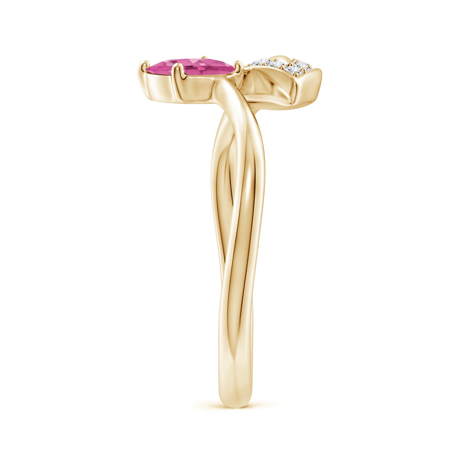 AAA - Pink Sapphire / 0.9 CT / 14 KT Yellow Gold