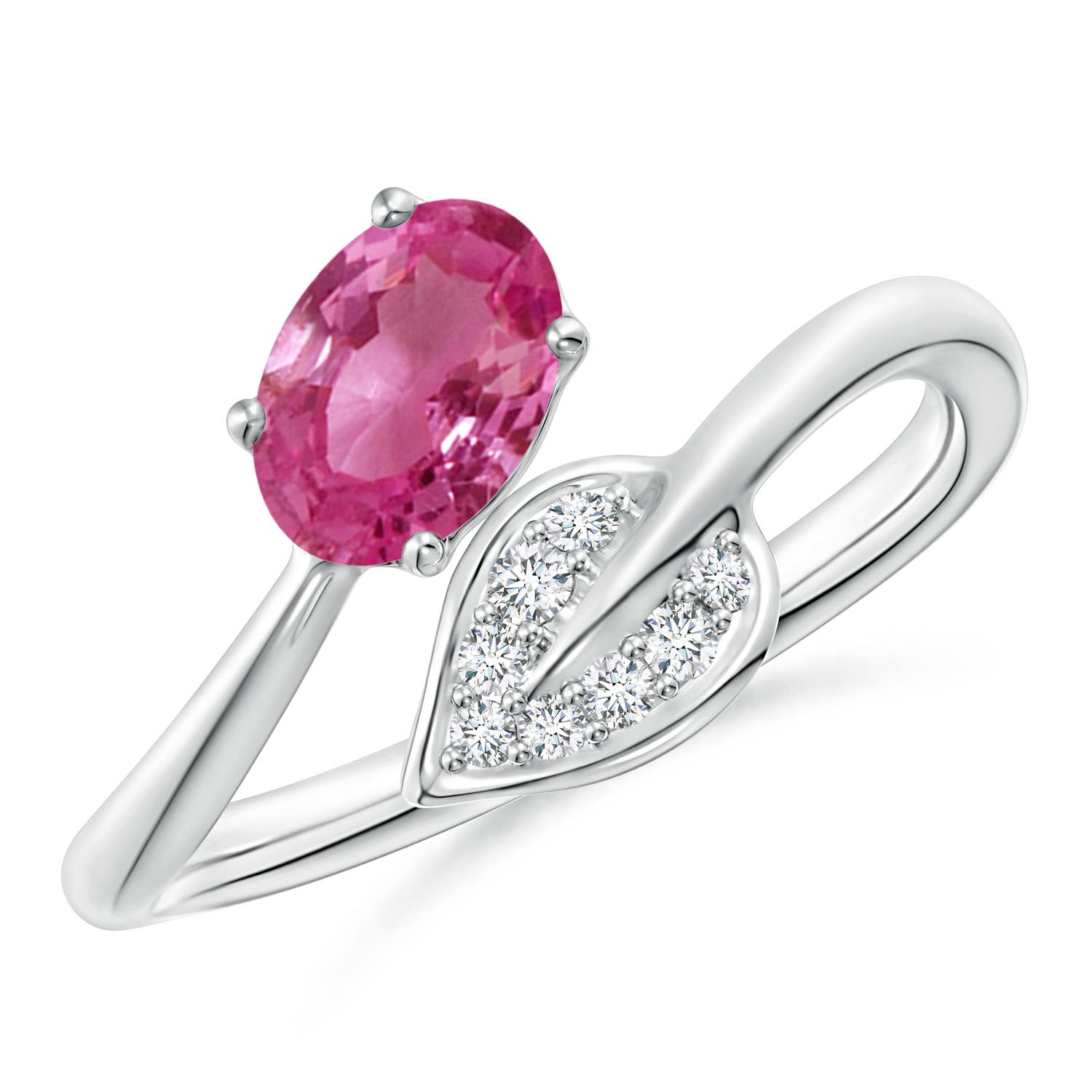 AAAA - Pink Sapphire / 0.9 CT / 14 KT White Gold