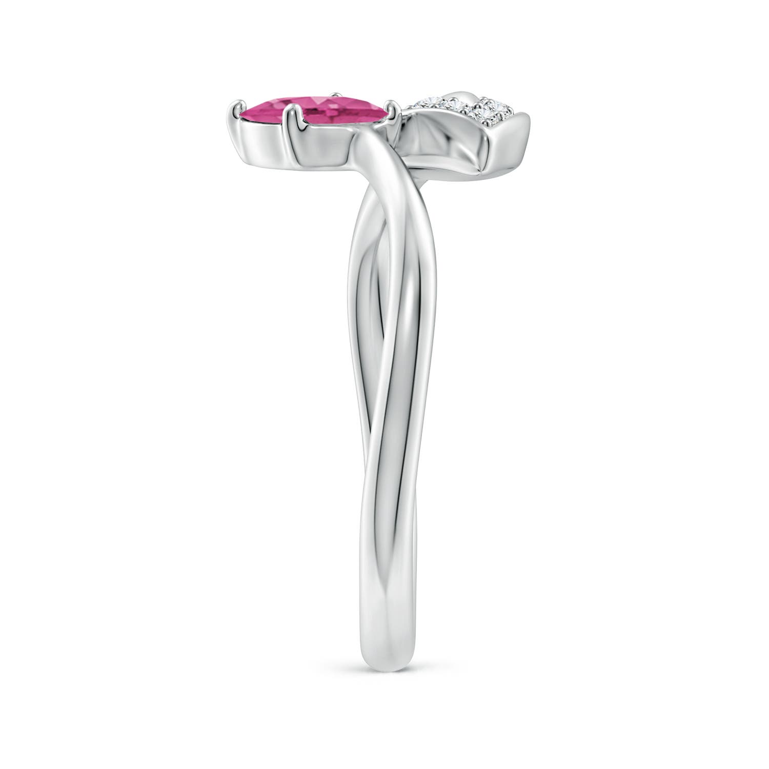 AAAA - Pink Sapphire / 0.9 CT / 14 KT White Gold