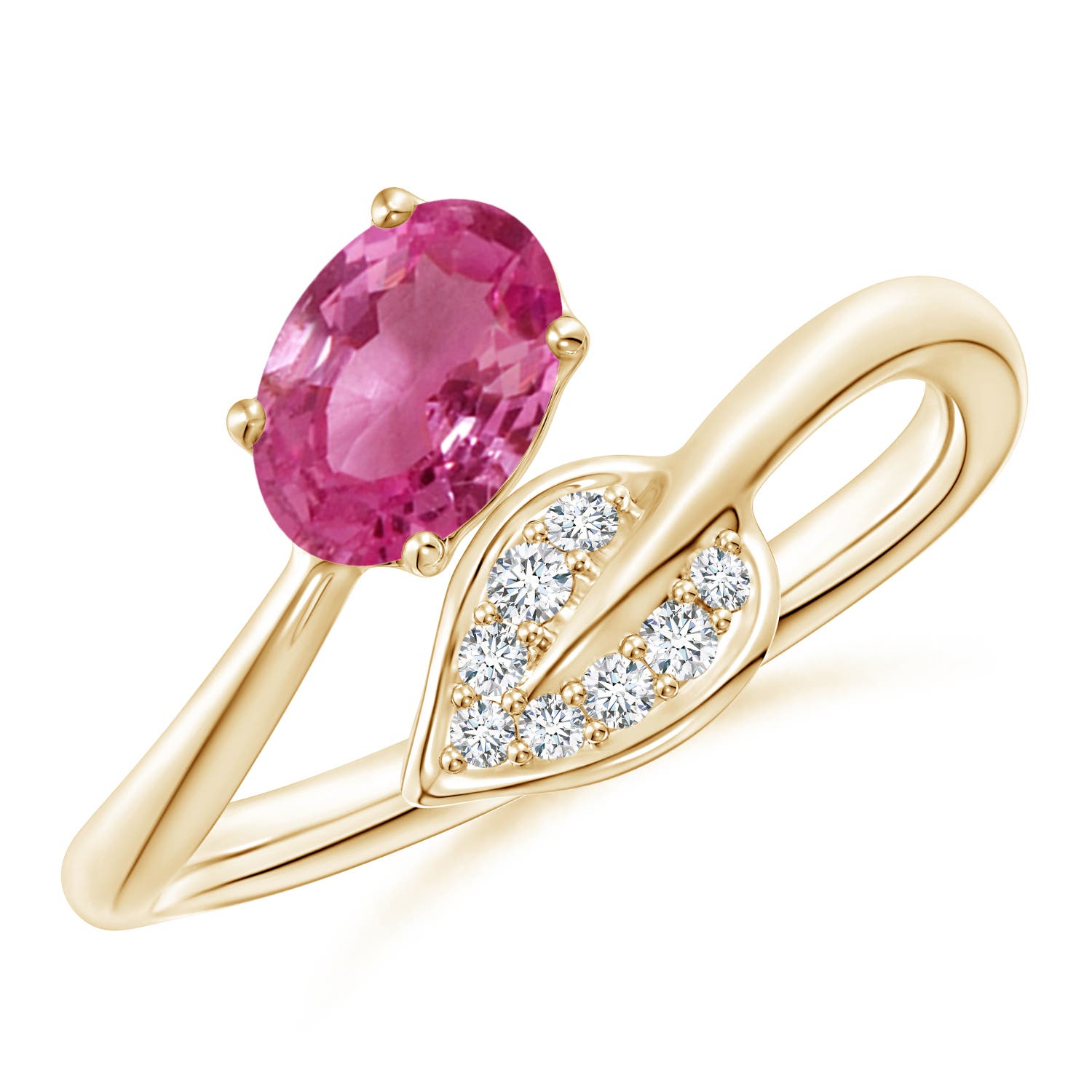 AAAA - Pink Sapphire / 0.9 CT / 14 KT Yellow Gold