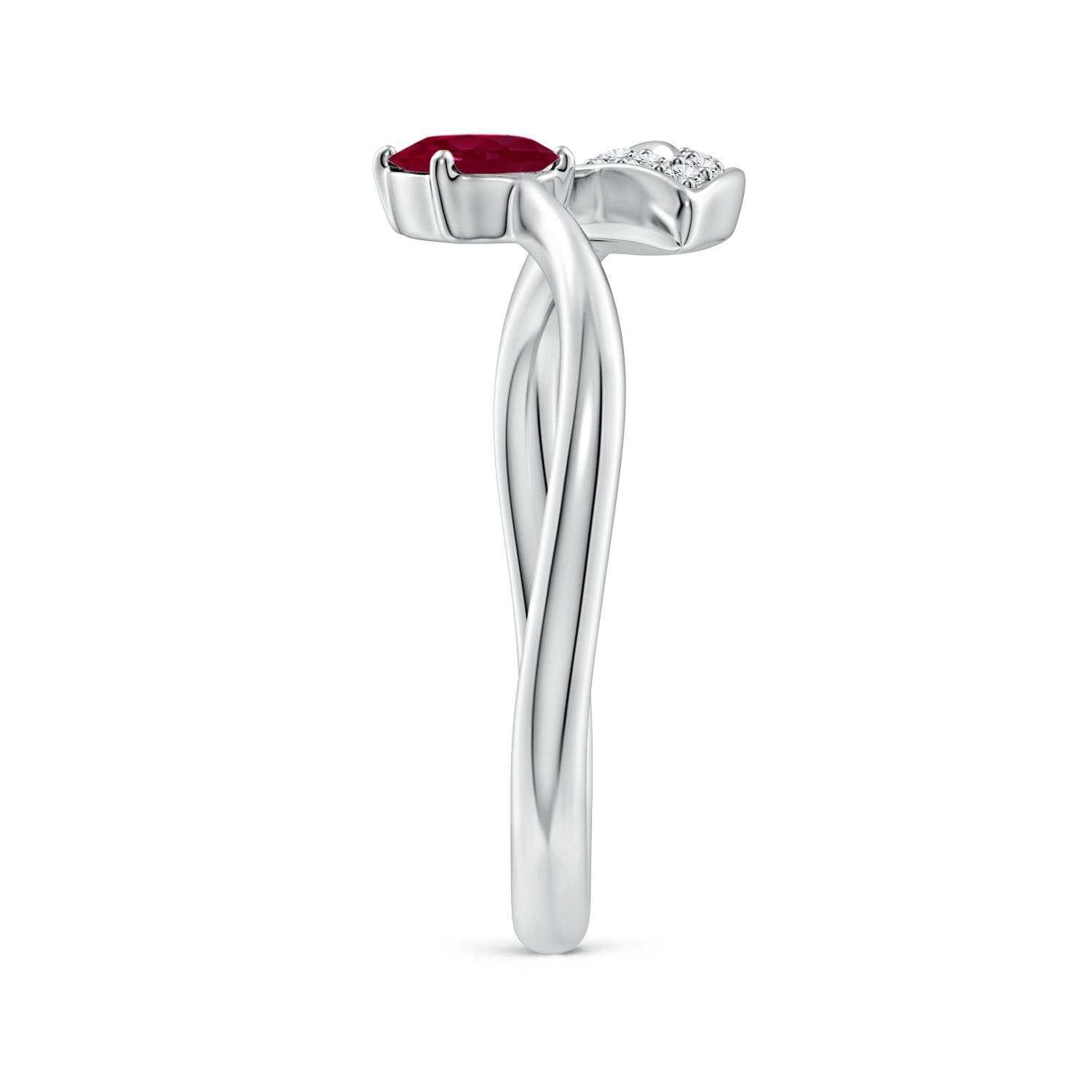 A - Ruby / 0.64 CT / 14 KT White Gold