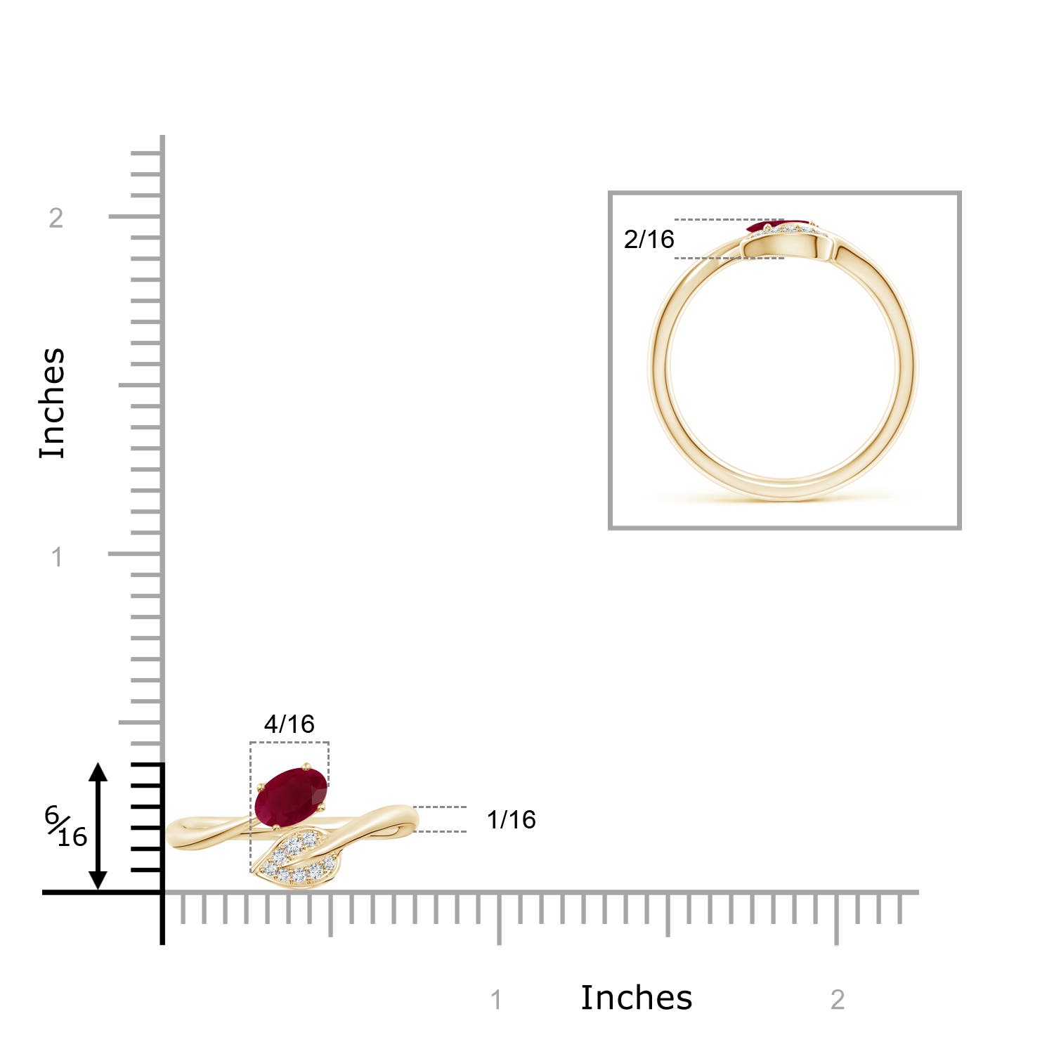 A - Ruby / 0.64 CT / 14 KT Yellow Gold