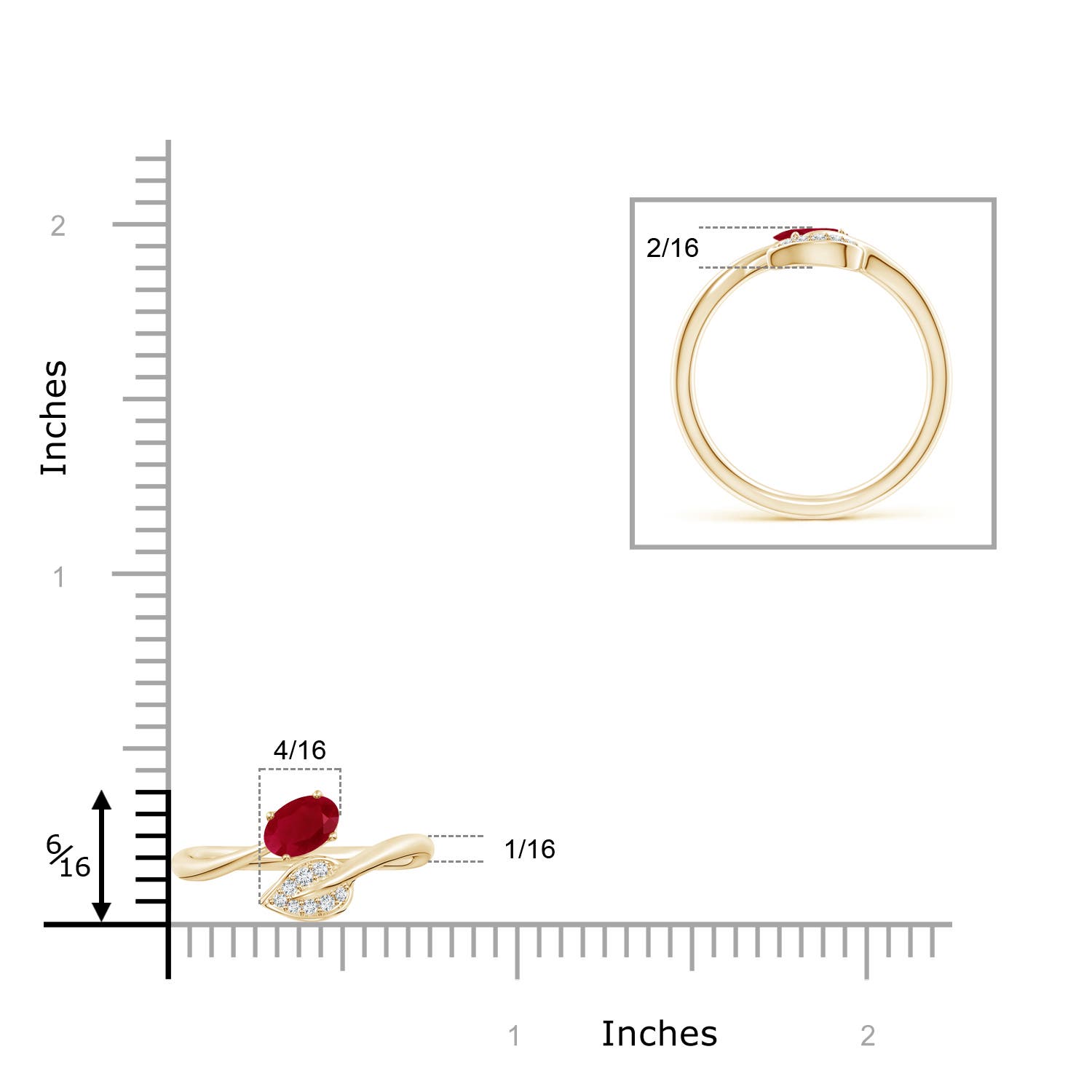 AA - Ruby / 0.64 CT / 14 KT Yellow Gold