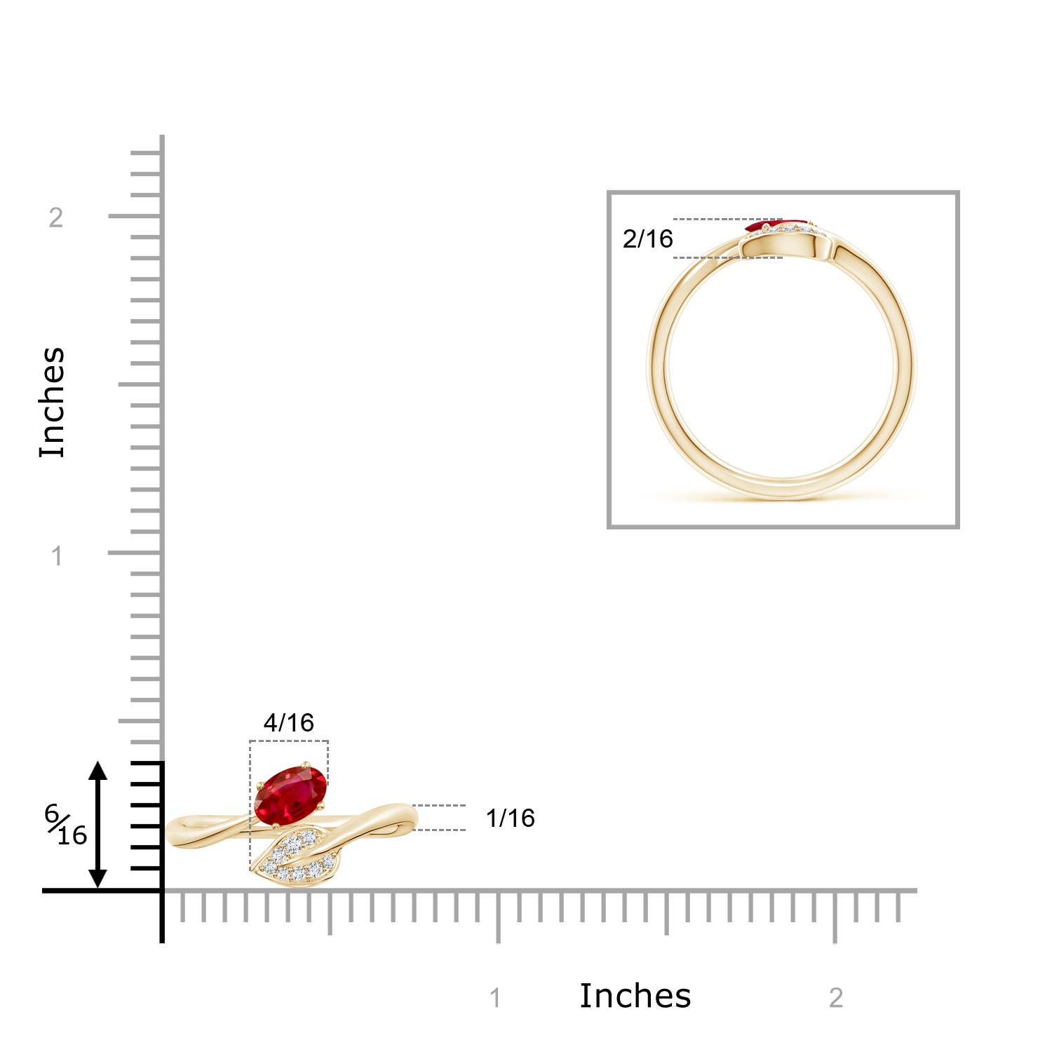 AAA - Ruby / 0.64 CT / 14 KT Yellow Gold