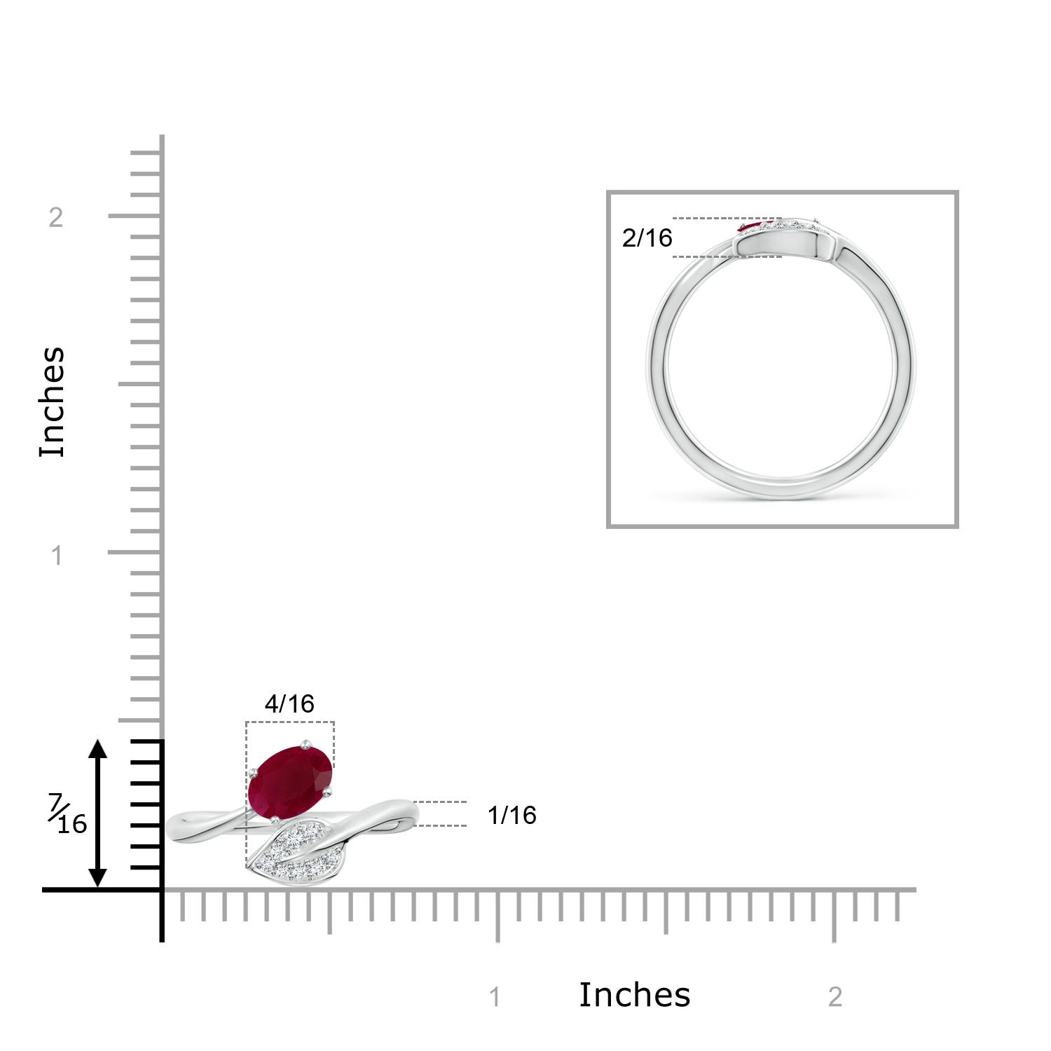 A - Ruby / 1.05 CT / 14 KT White Gold