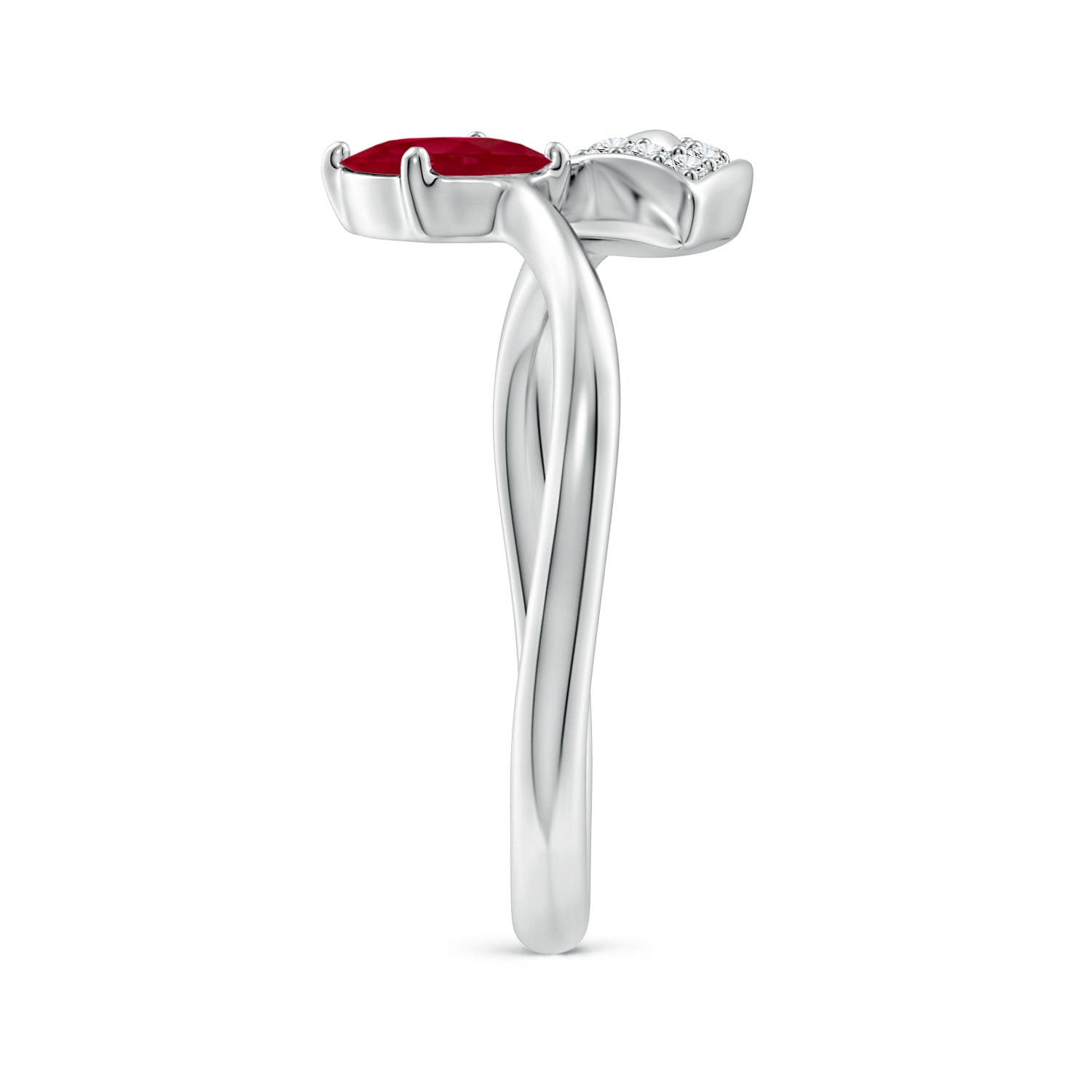 AA - Ruby / 1.05 CT / 14 KT White Gold