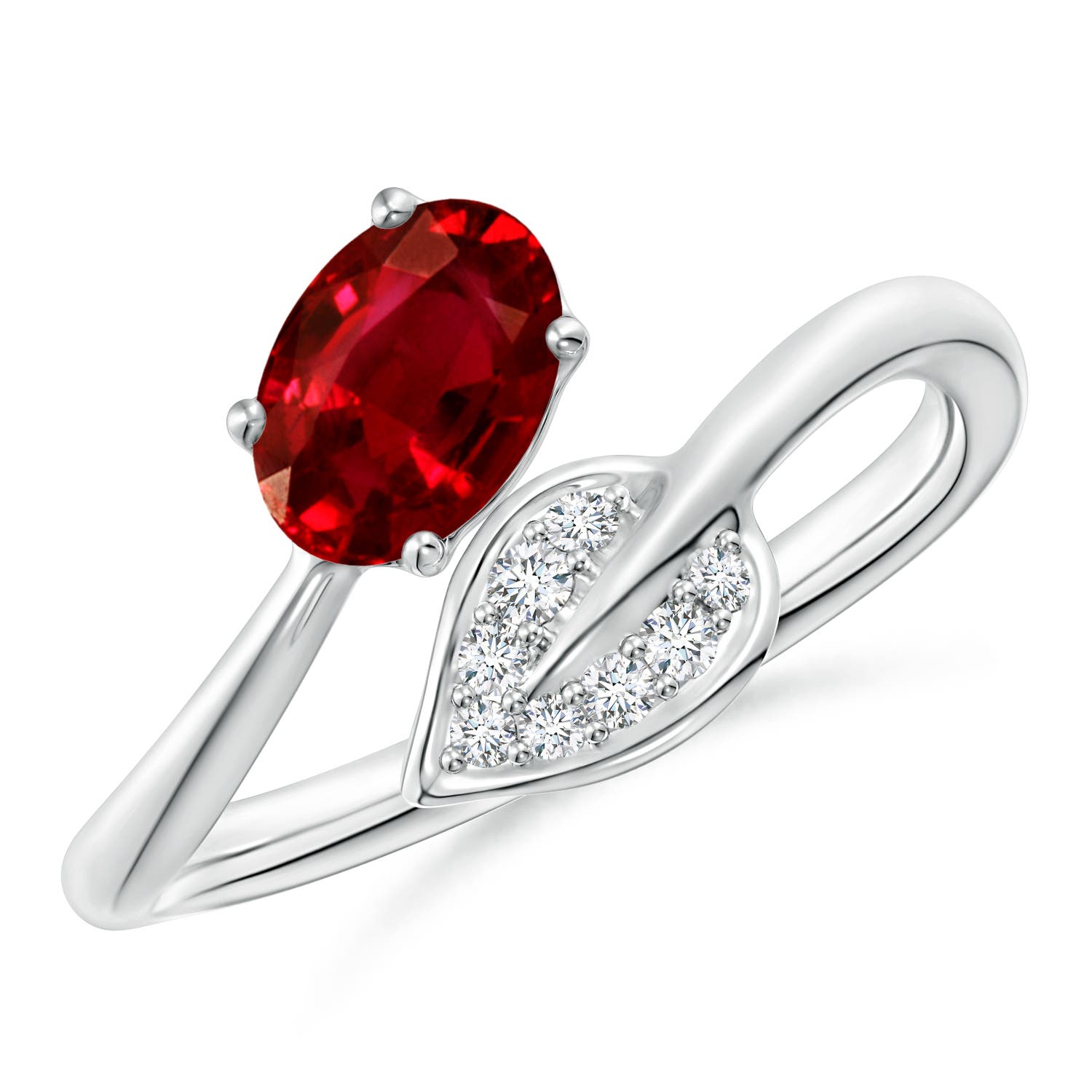 AAAA - Ruby / 1.05 CT / 14 KT White Gold