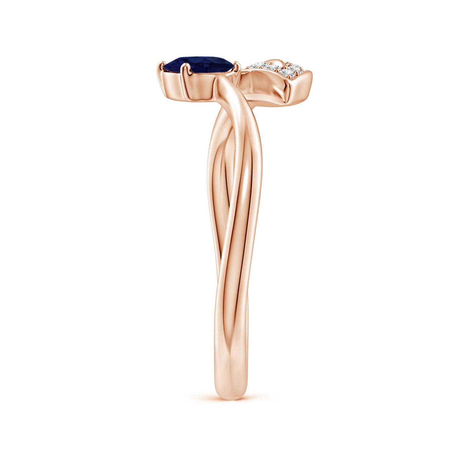 A - Blue Sapphire / 0.64 CT / 14 KT Rose Gold