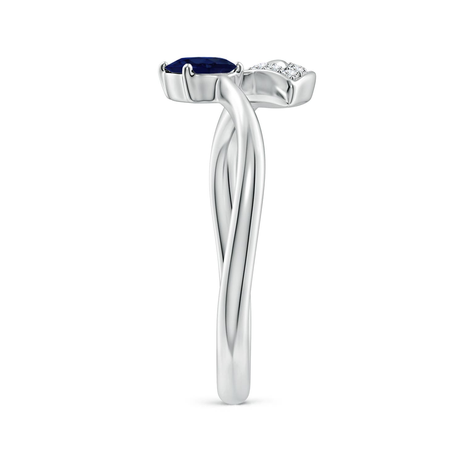 A - Blue Sapphire / 0.64 CT / 14 KT White Gold