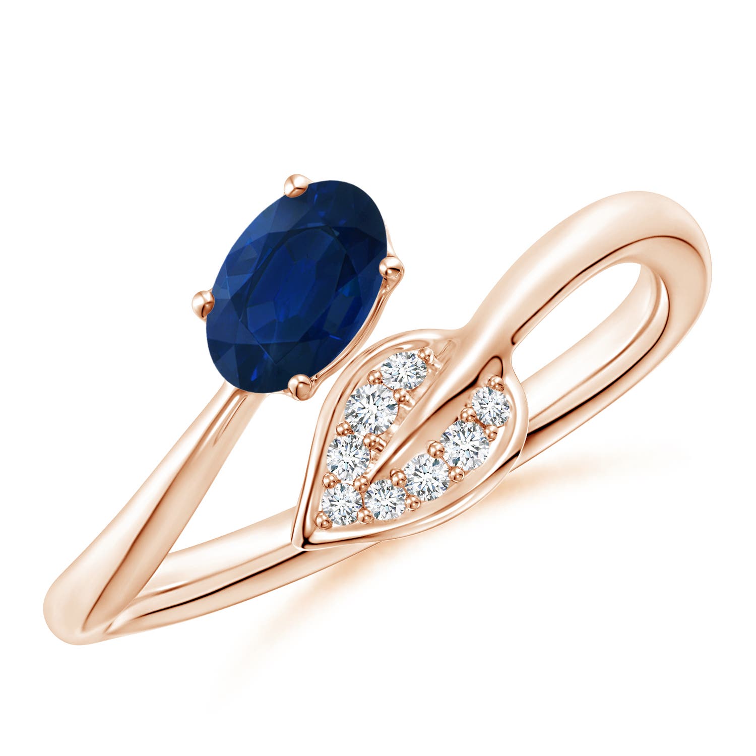 AA - Blue Sapphire / 0.64 CT / 14 KT Rose Gold