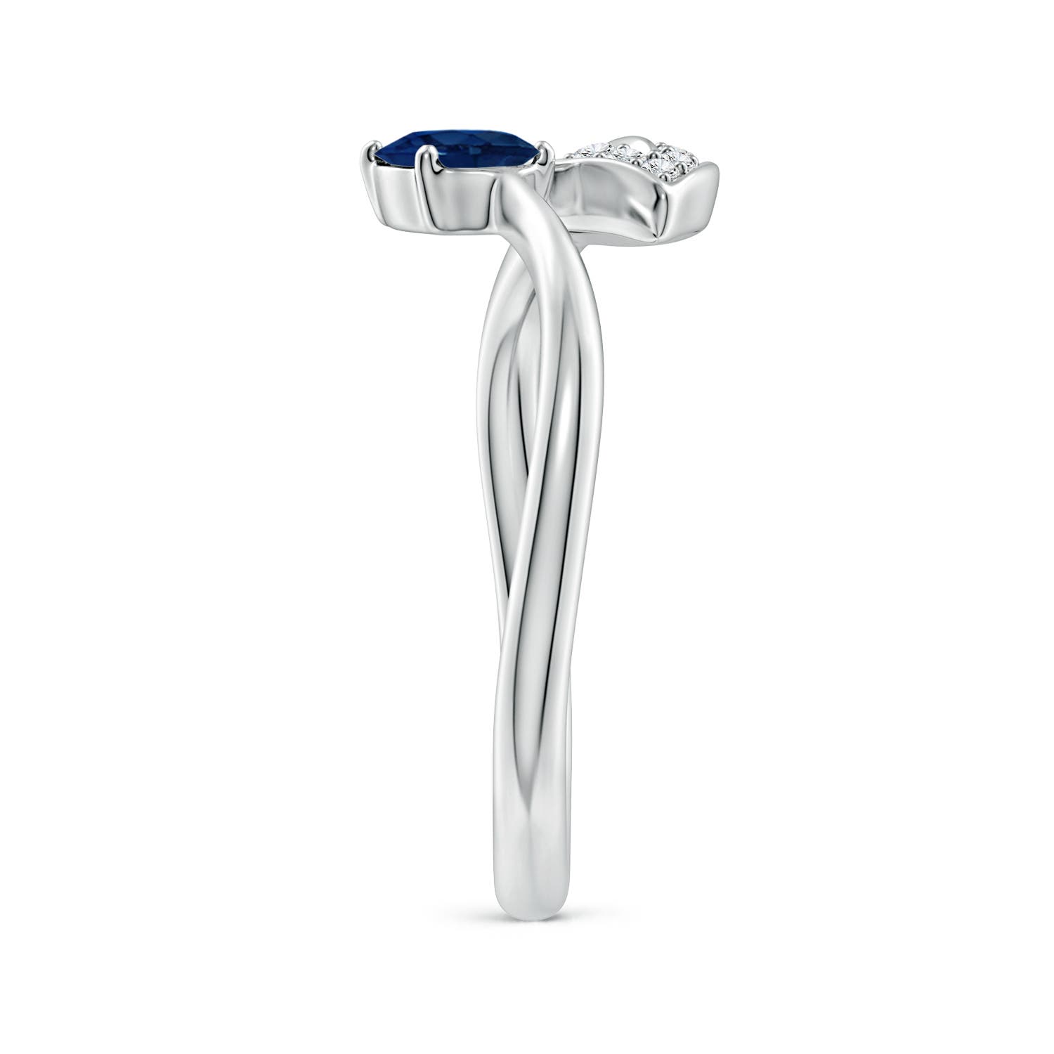 AA - Blue Sapphire / 0.64 CT / 14 KT White Gold