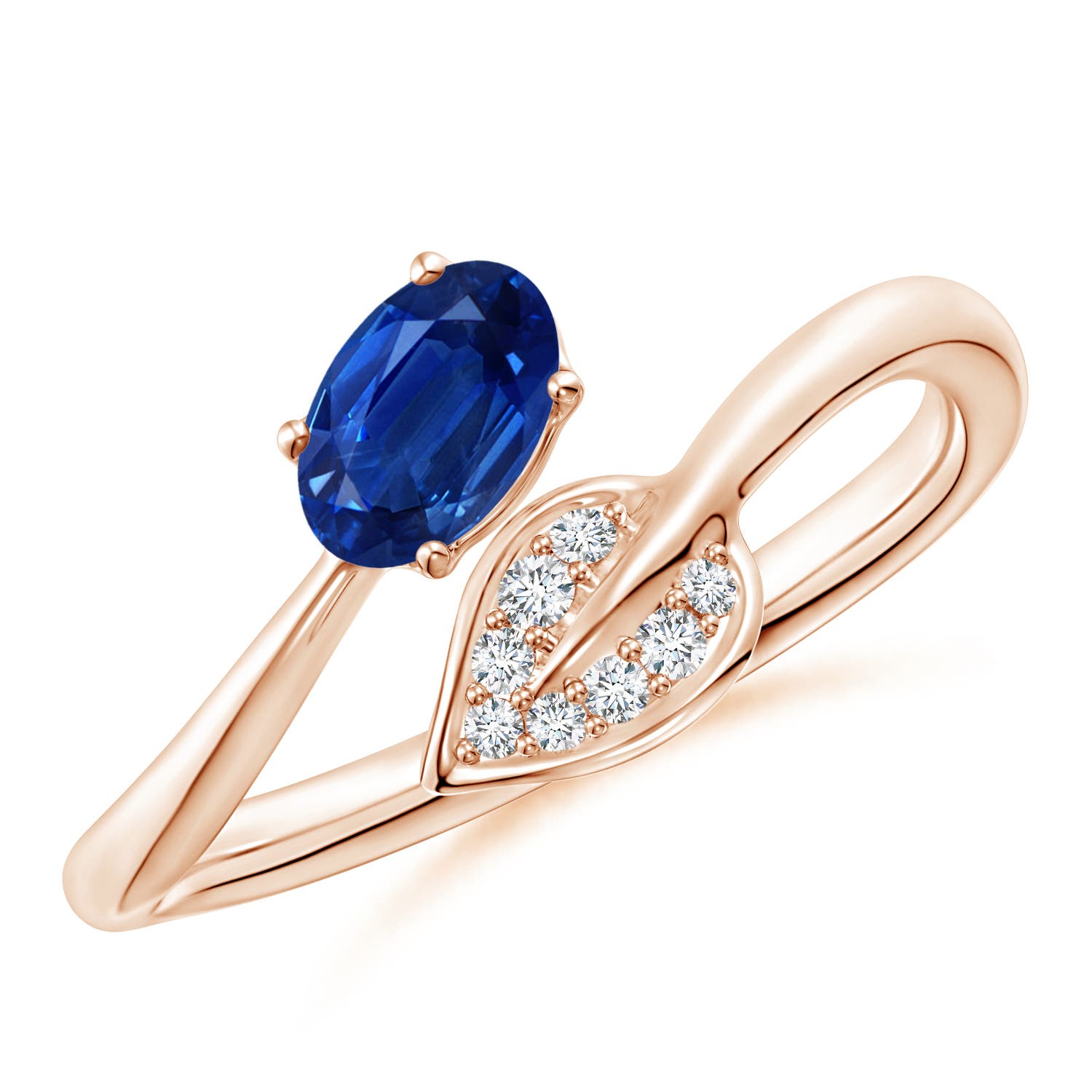 AAA - Blue Sapphire / 0.64 CT / 14 KT Rose Gold