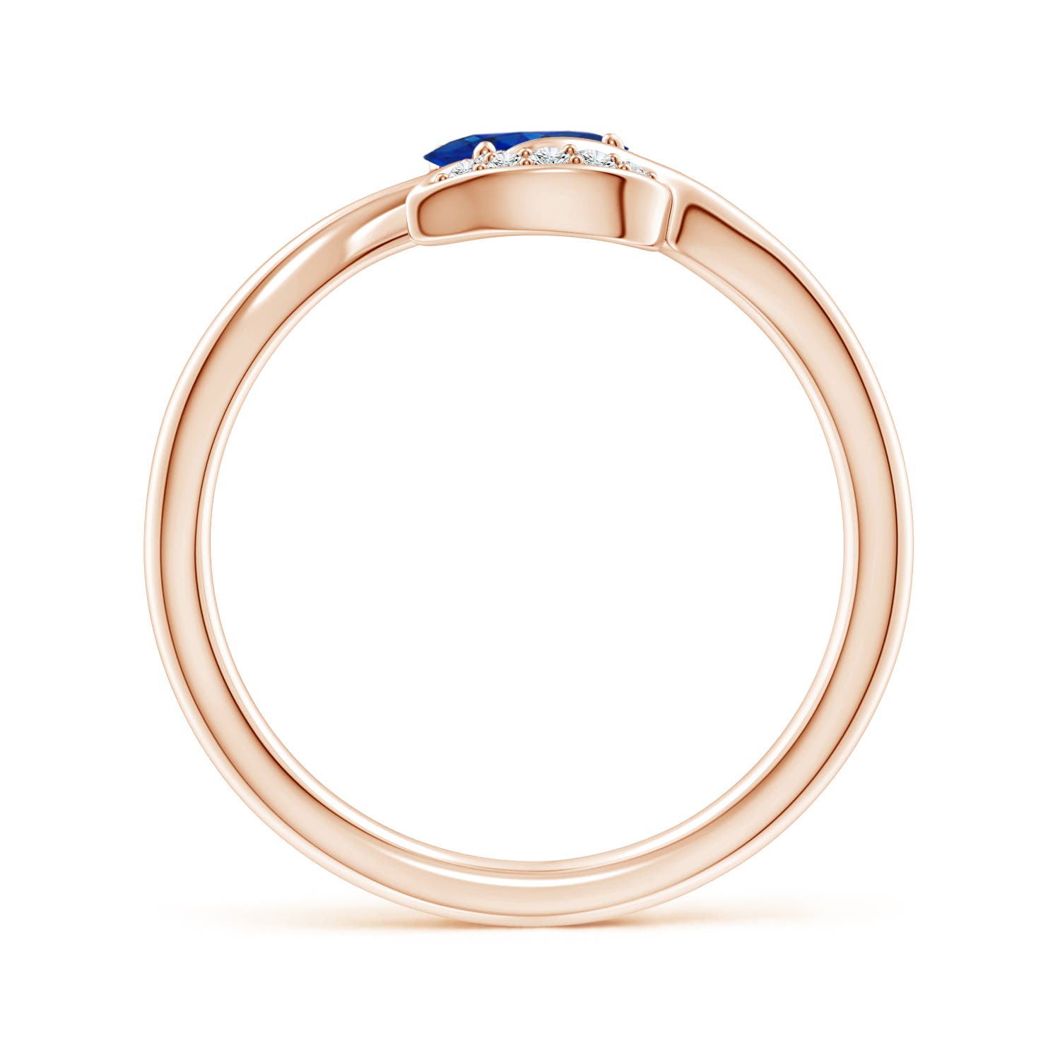 AAA - Blue Sapphire / 0.64 CT / 14 KT Rose Gold