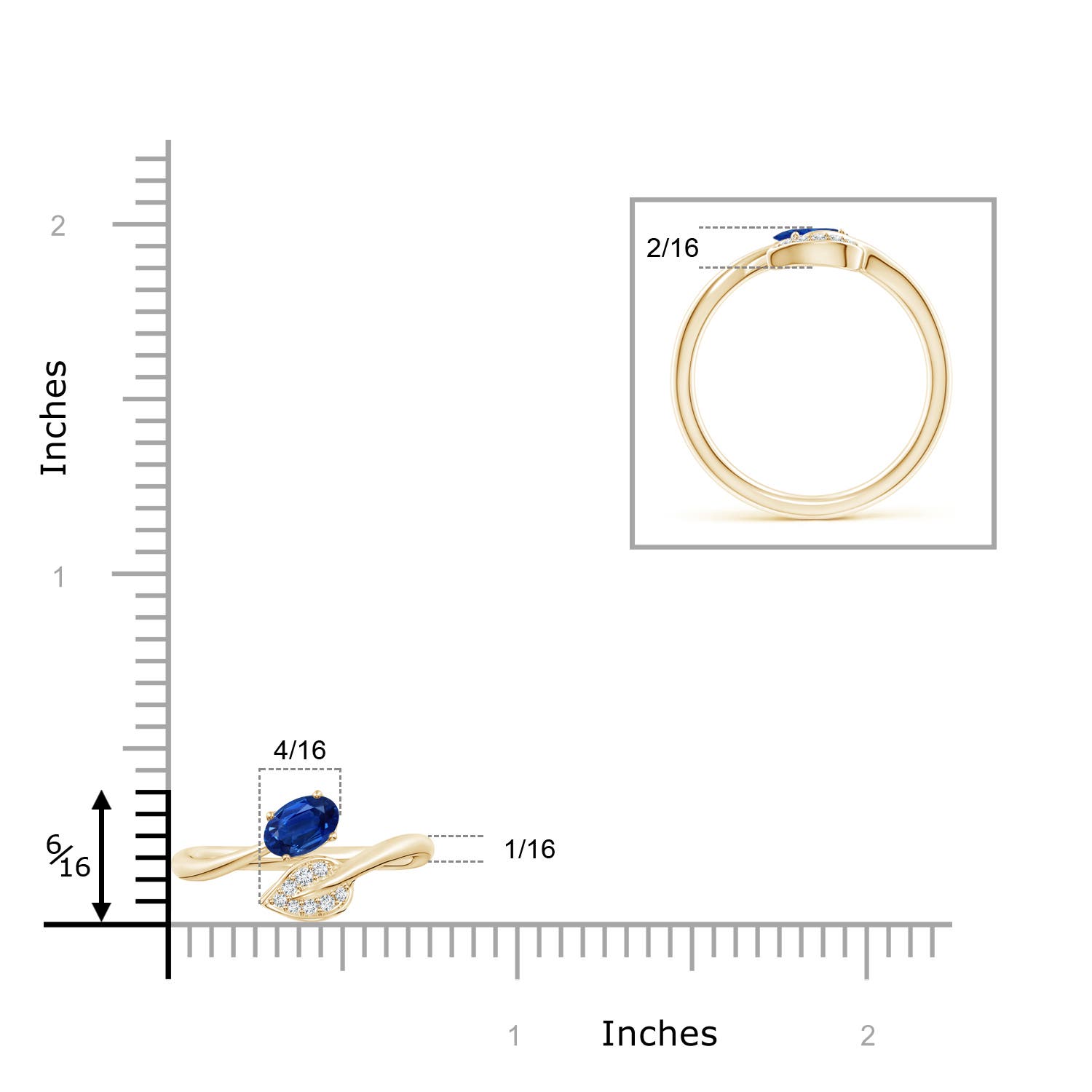 AAA - Blue Sapphire / 0.64 CT / 14 KT Yellow Gold