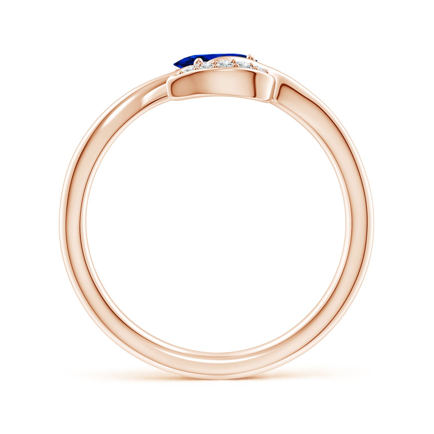 AAAA - Blue Sapphire / 0.64 CT / 14 KT Rose Gold