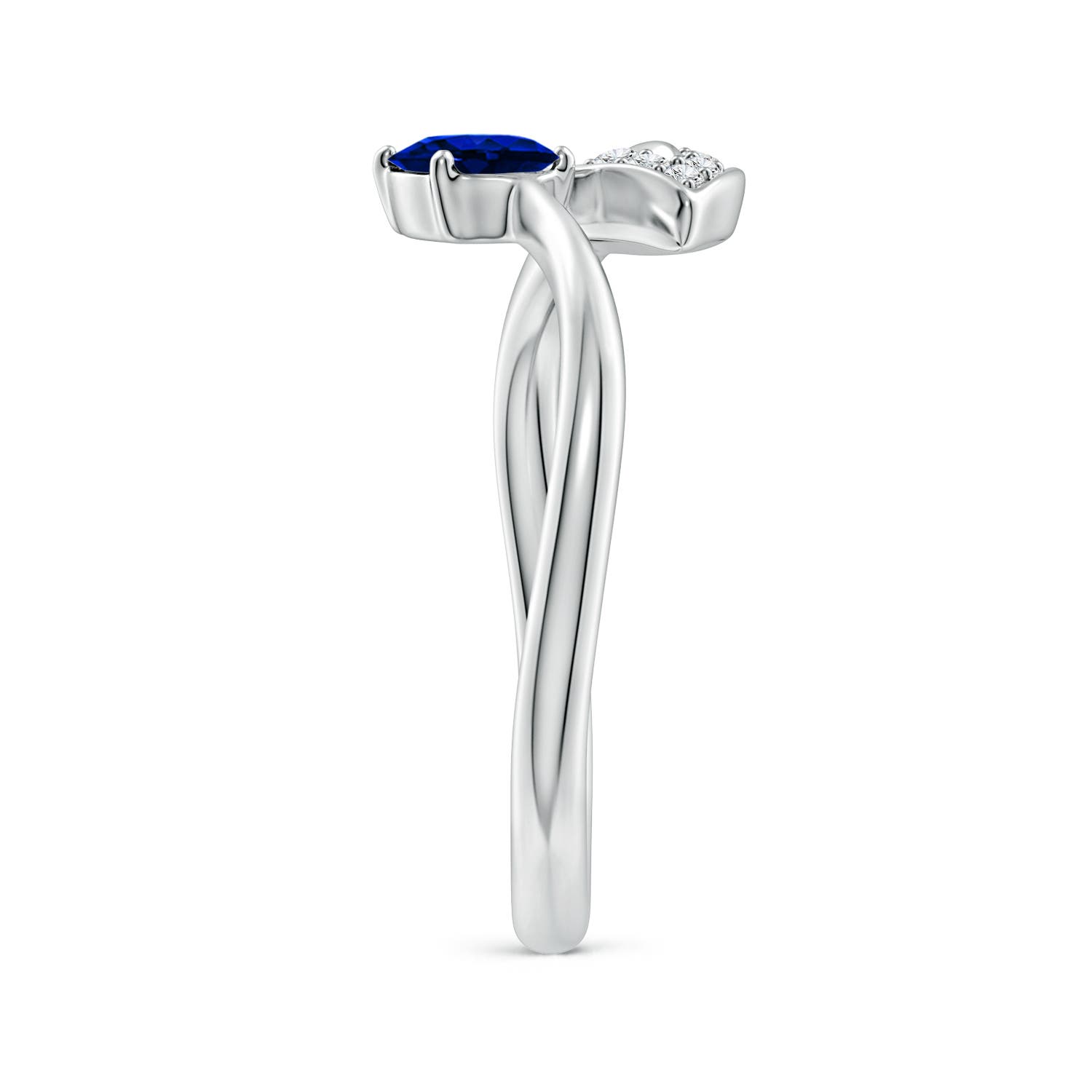 AAAA - Blue Sapphire / 0.64 CT / 14 KT White Gold