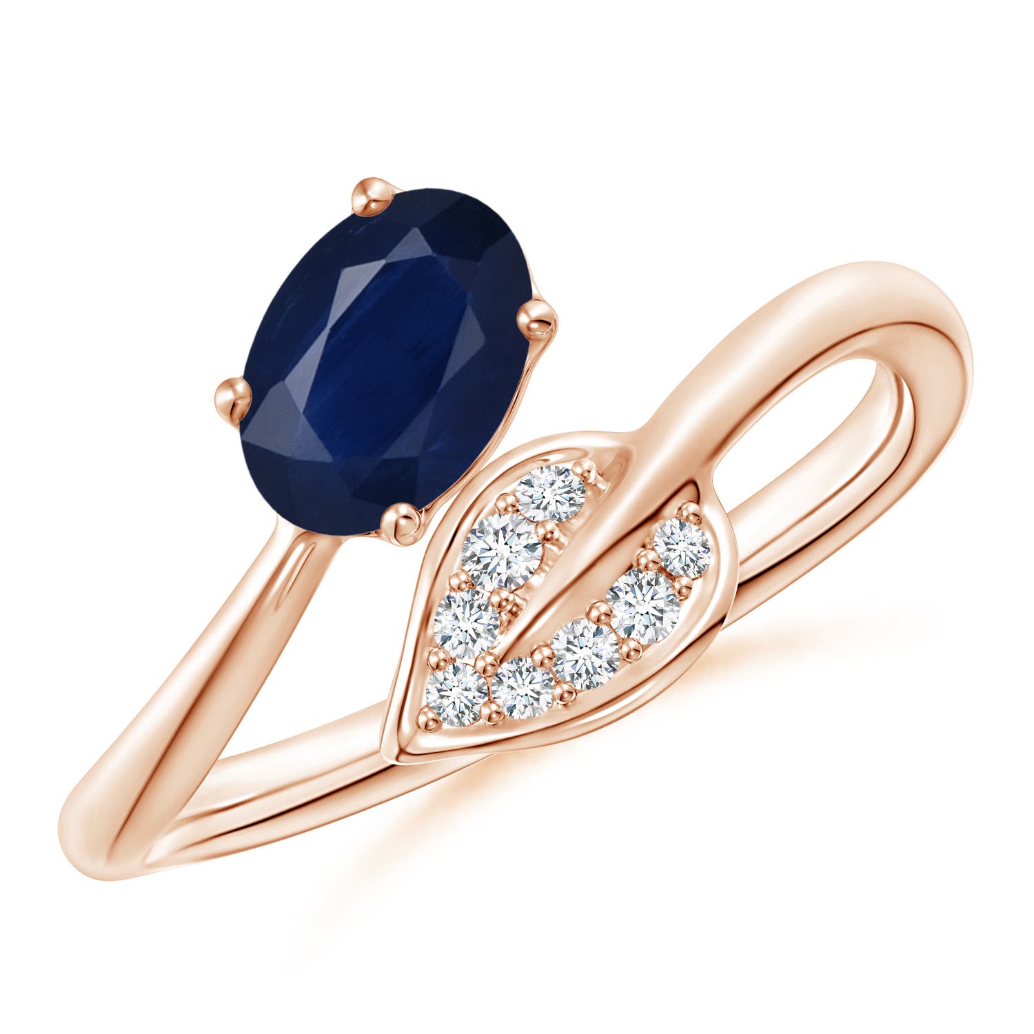 A - Blue Sapphire / 0.9 CT / 14 KT Rose Gold