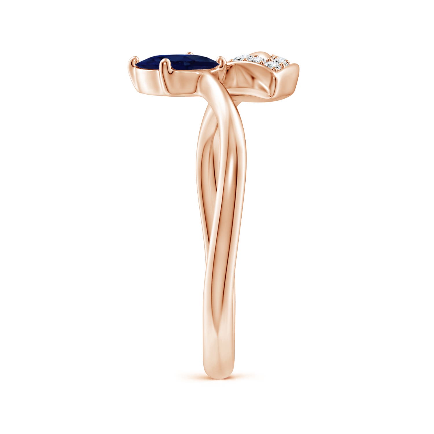 A - Blue Sapphire / 0.9 CT / 14 KT Rose Gold