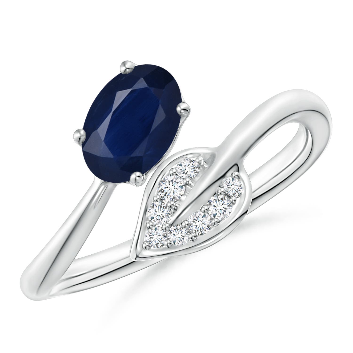 A - Blue Sapphire / 0.9 CT / 14 KT White Gold