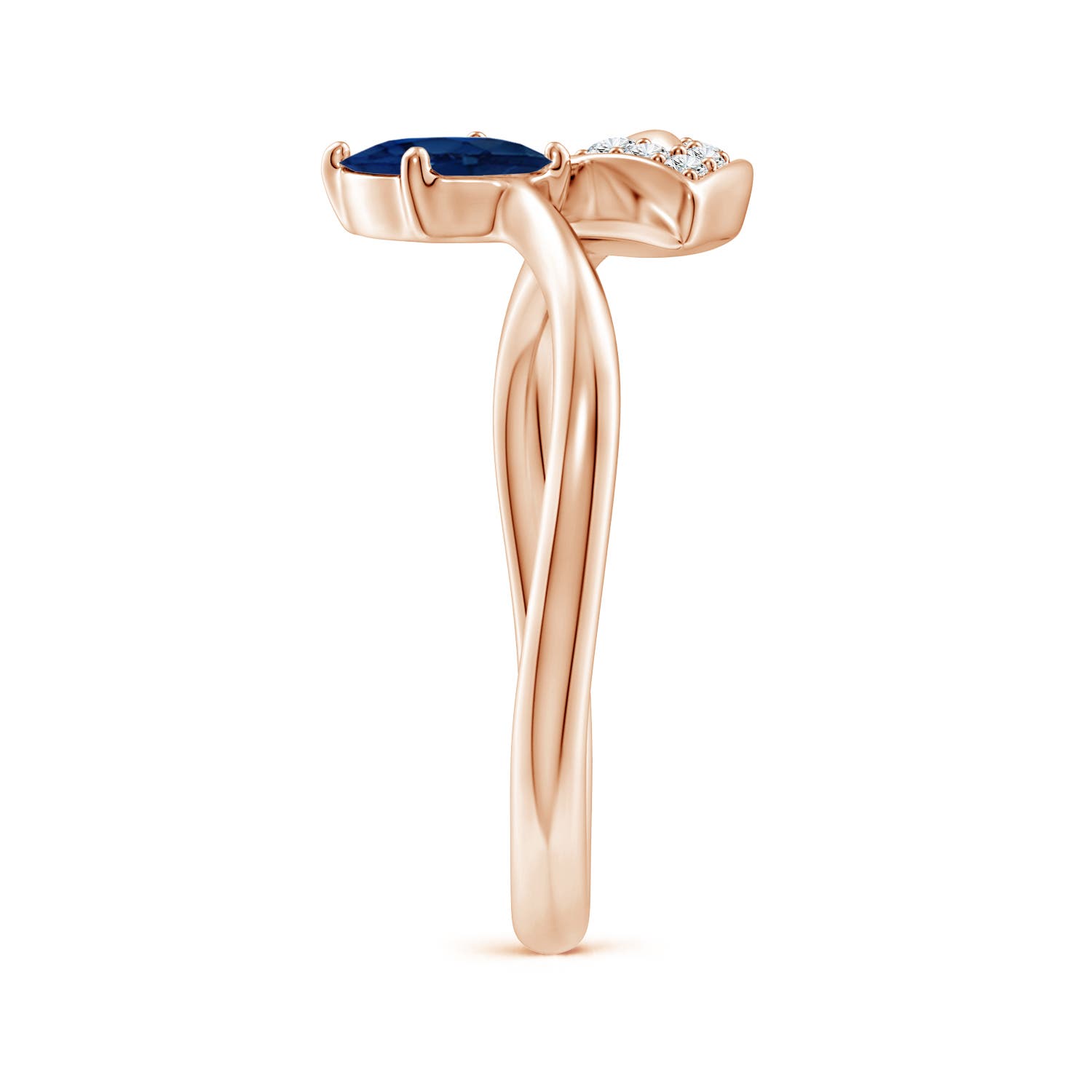 AA - Blue Sapphire / 0.9 CT / 14 KT Rose Gold