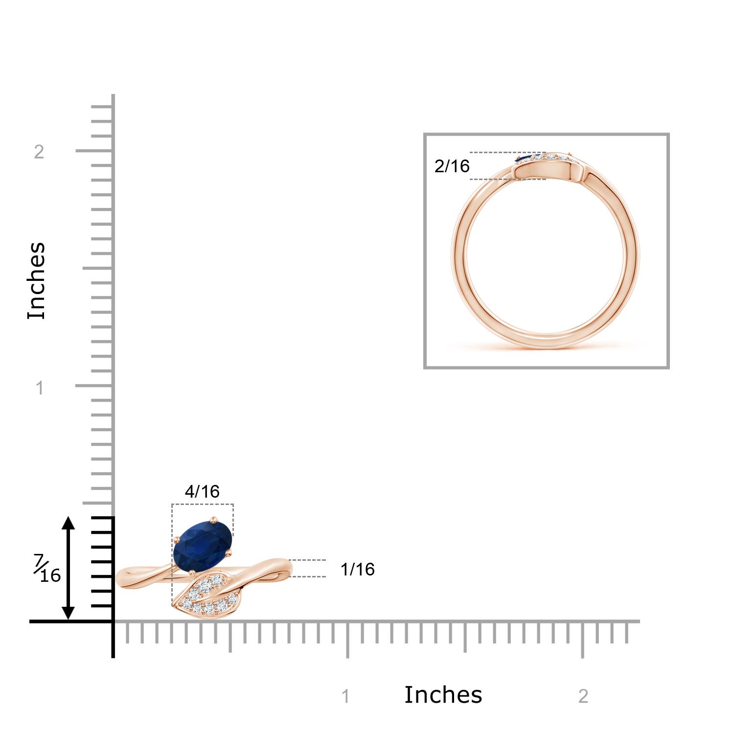 AA - Blue Sapphire / 0.9 CT / 14 KT Rose Gold