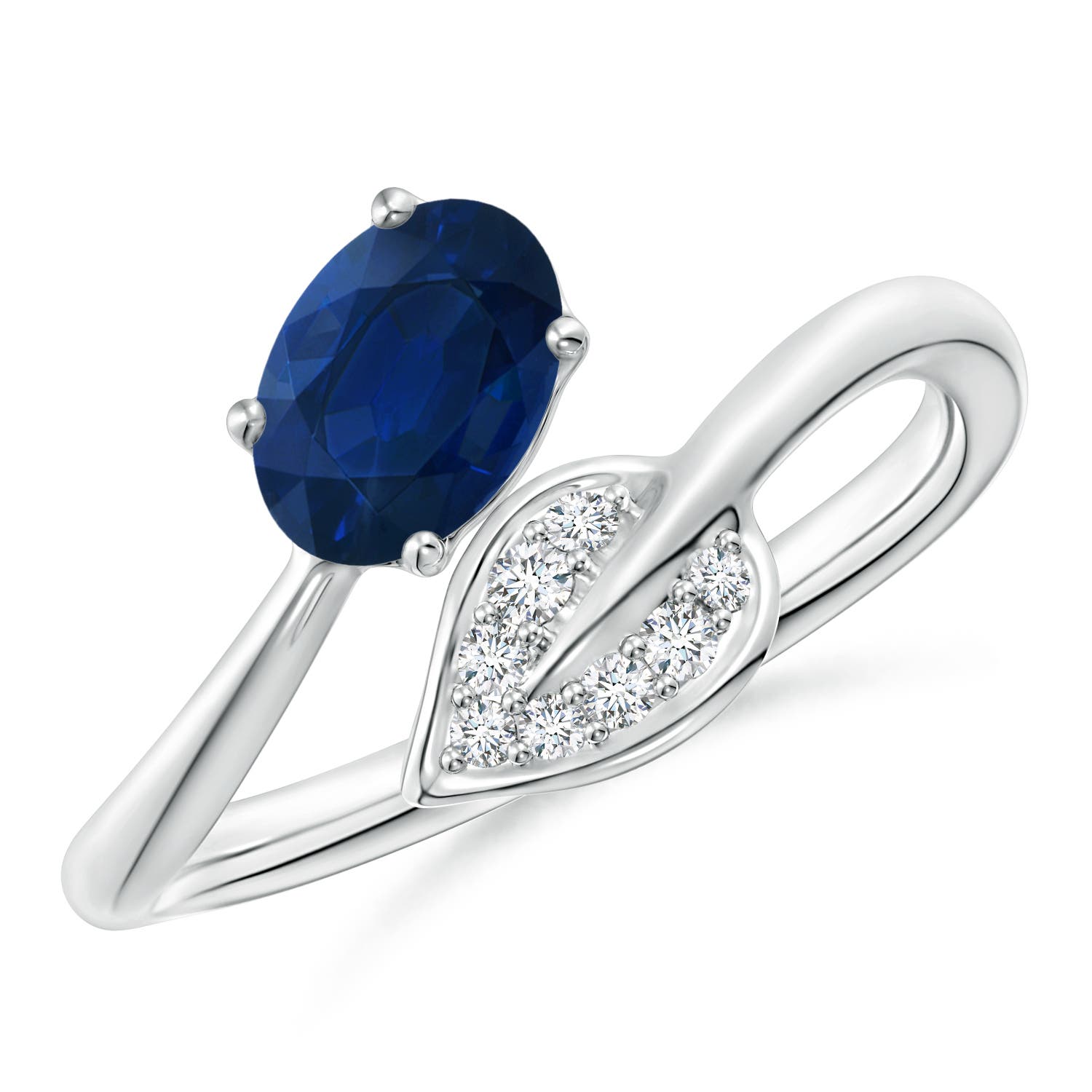 AA - Blue Sapphire / 0.9 CT / 14 KT White Gold