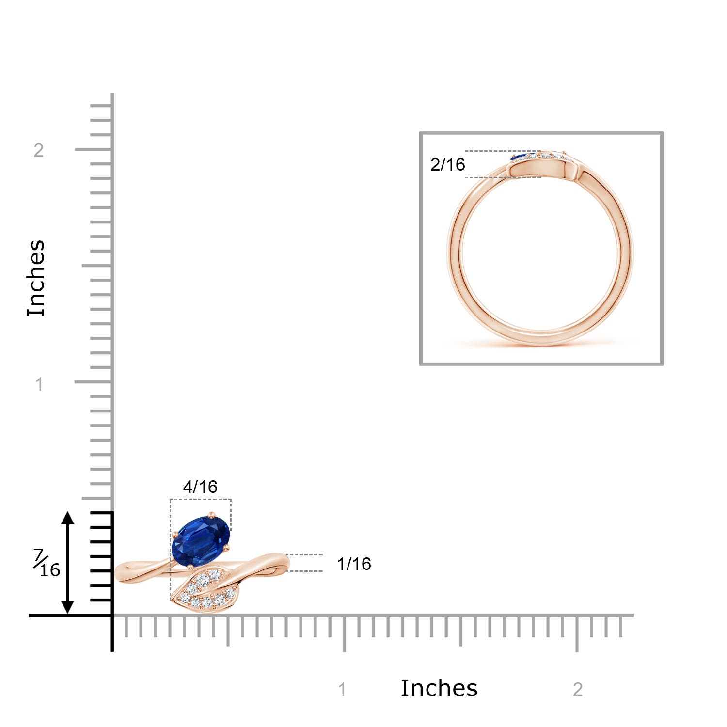 AAA - Blue Sapphire / 0.9 CT / 14 KT Rose Gold