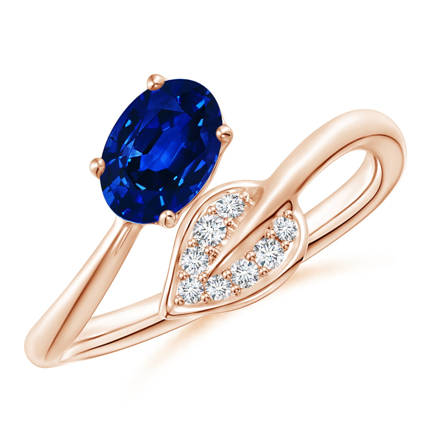 AAAA - Blue Sapphire / 0.9 CT / 14 KT Rose Gold