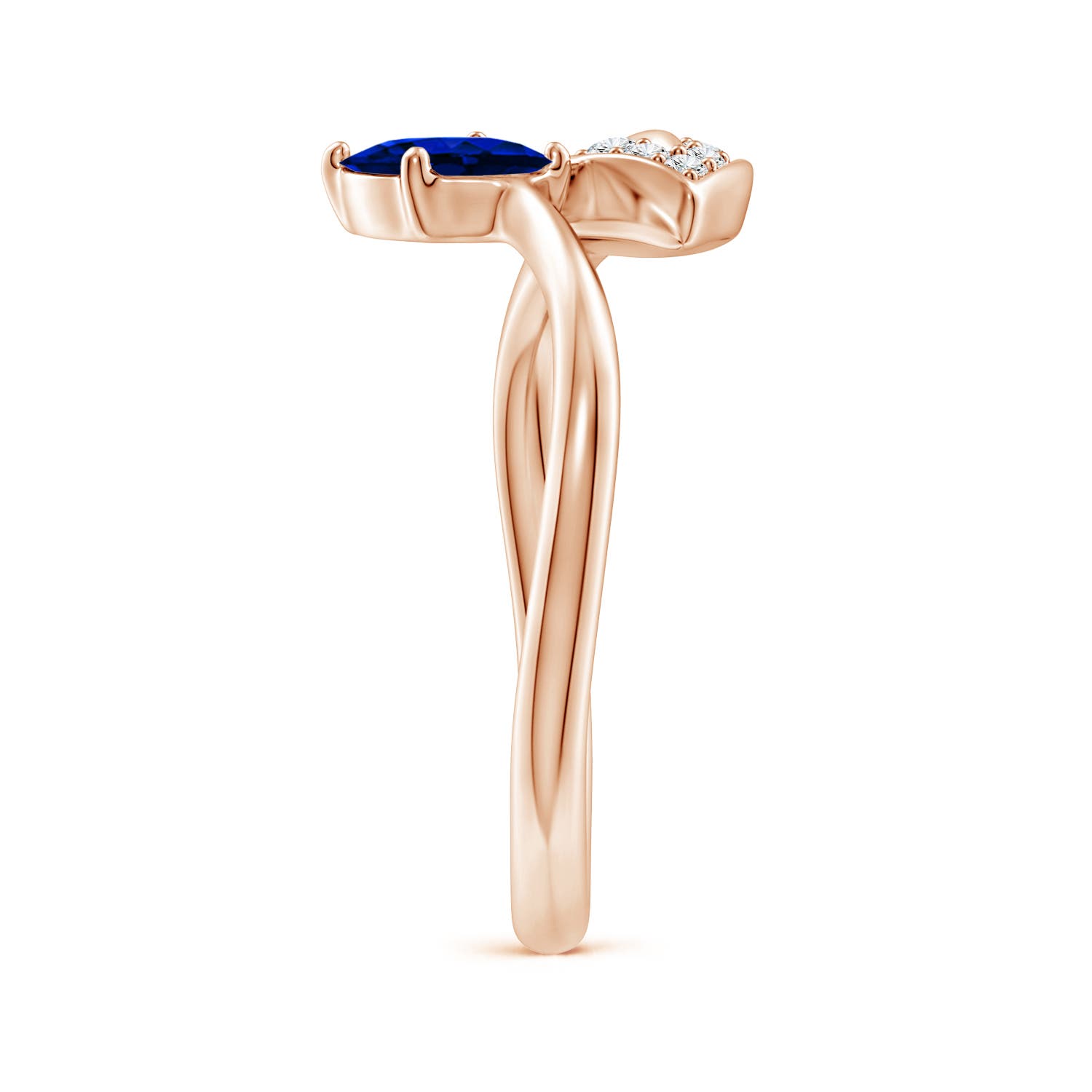 AAAA - Blue Sapphire / 0.9 CT / 14 KT Rose Gold