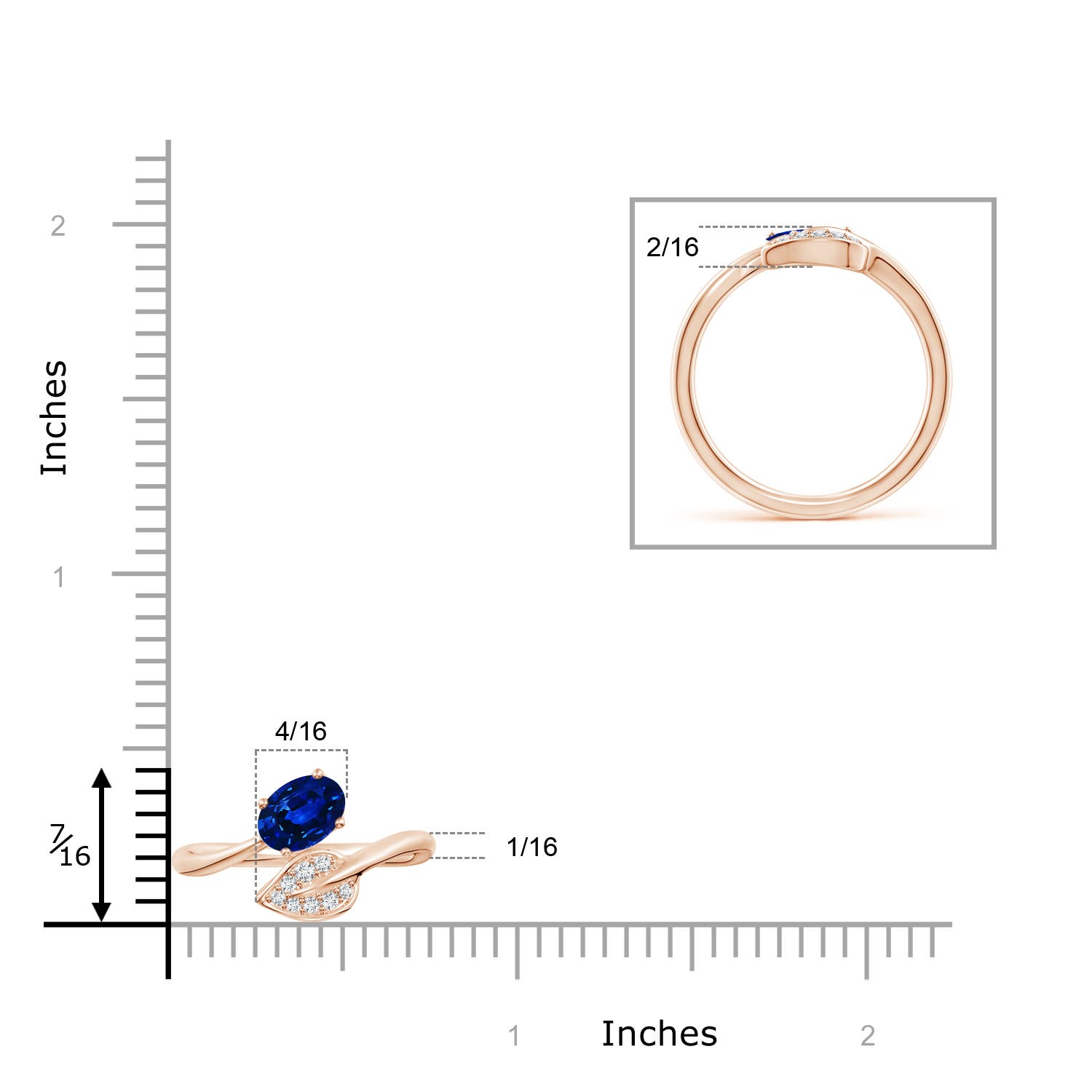 AAAA - Blue Sapphire / 0.9 CT / 14 KT Rose Gold