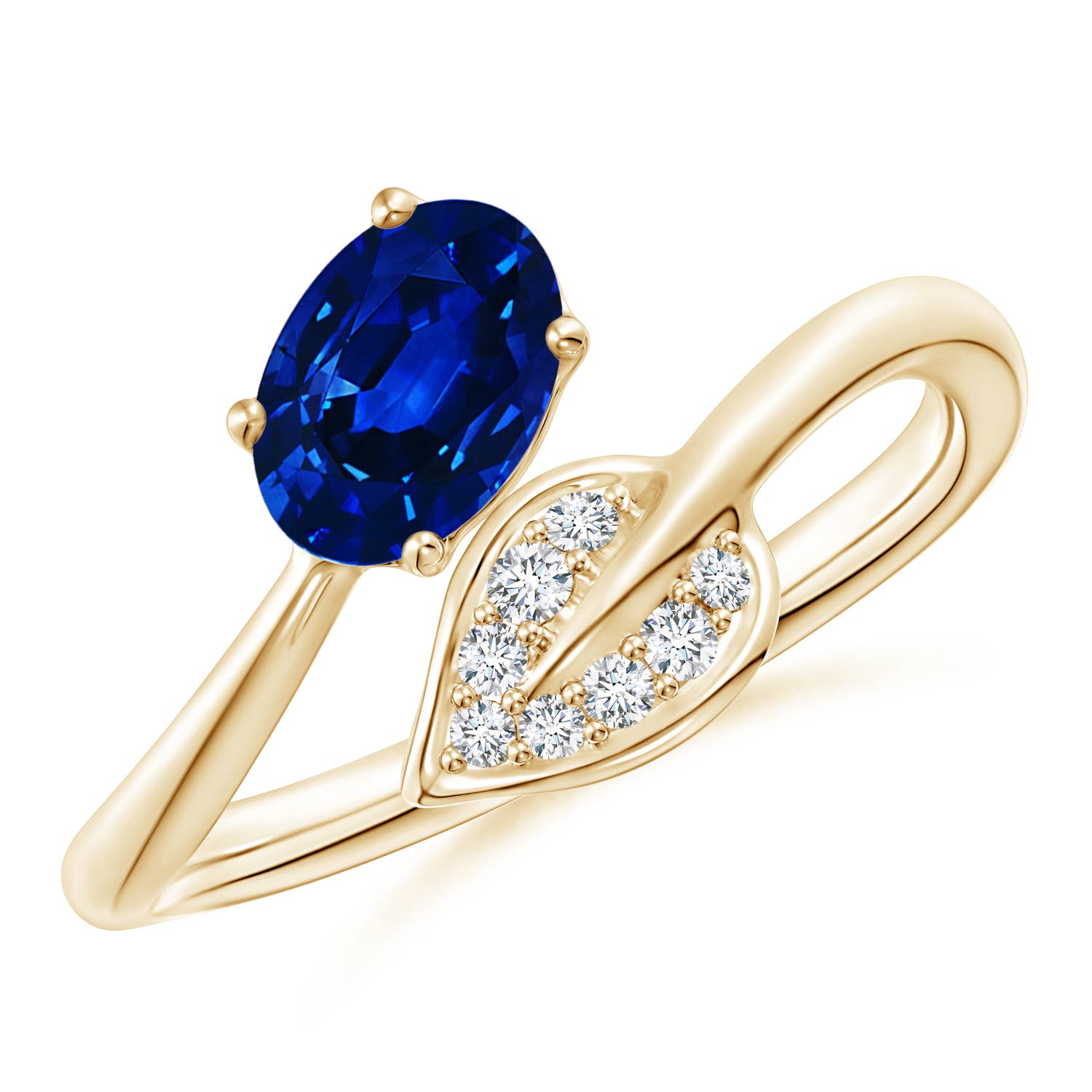 AAAA - Blue Sapphire / 0.9 CT / 14 KT Yellow Gold