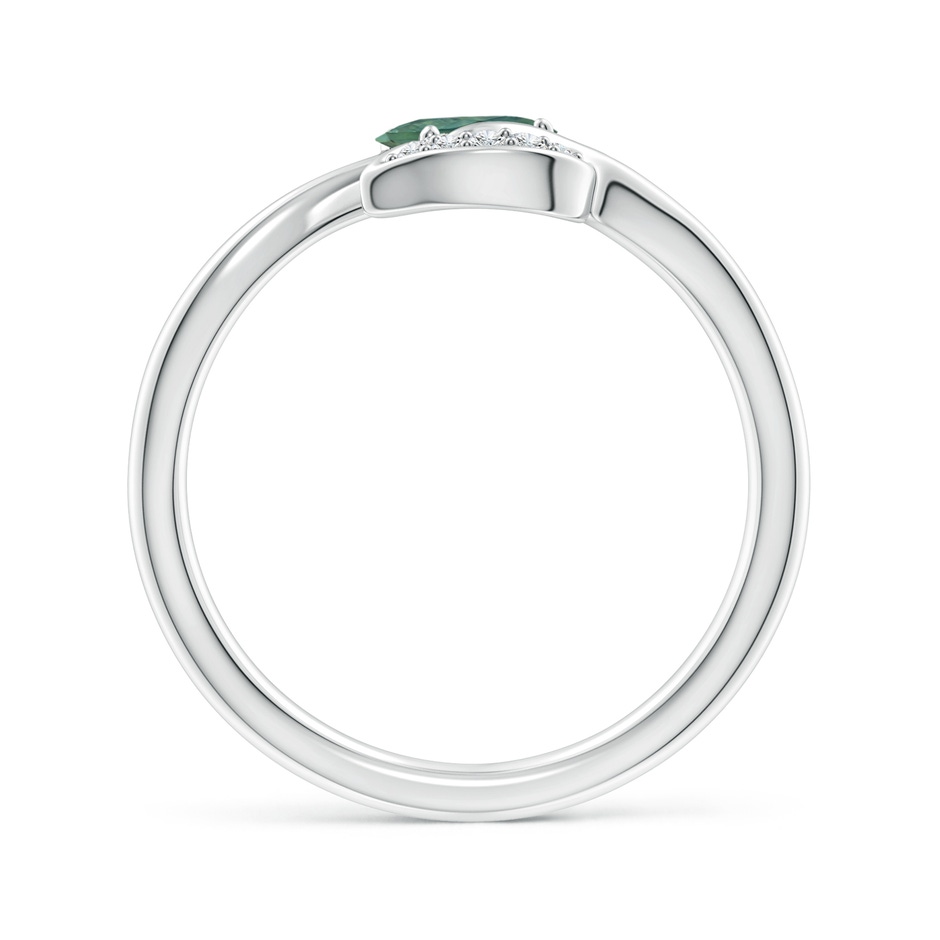 6x4mm AA Nature Inspired Teal Montana Sapphire Ring with Diamond Leaf in White Gold side 199